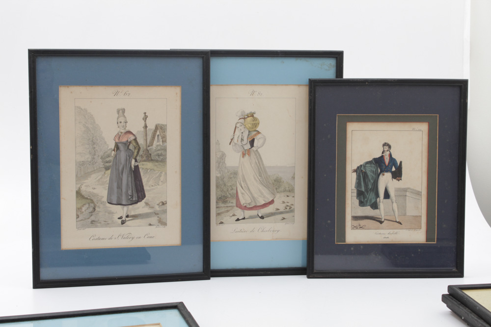 Antique Hand-Tinted Fashion Plate Etchings