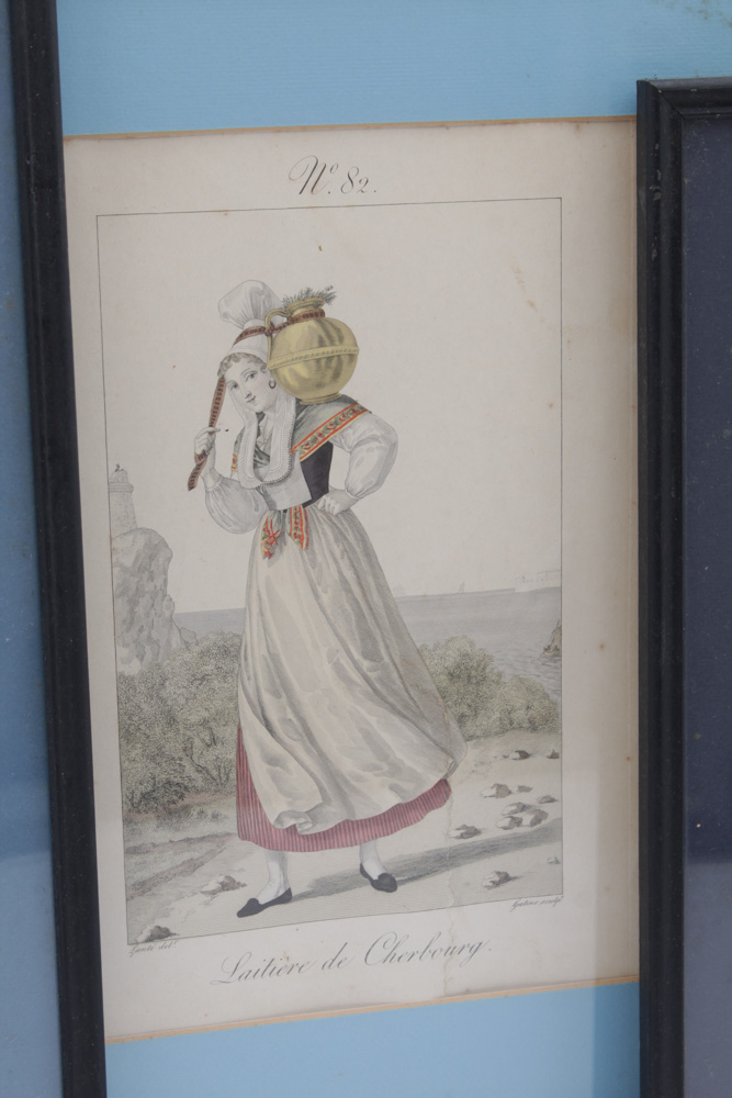 Antique Hand-Tinted Fashion Plate Etchings