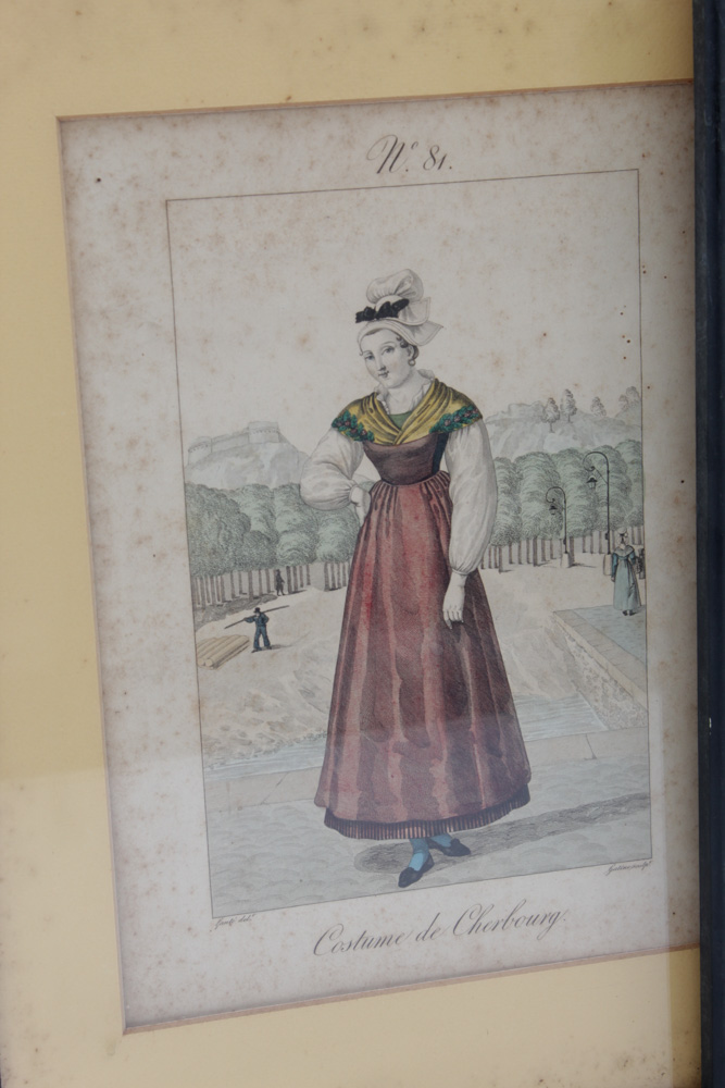 Antique Hand-Tinted Fashion Plate Etchings