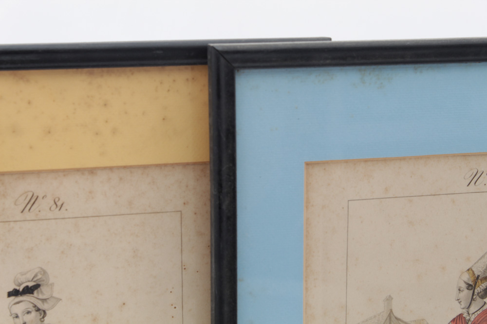 Antique Hand-Tinted Fashion Plate Etchings