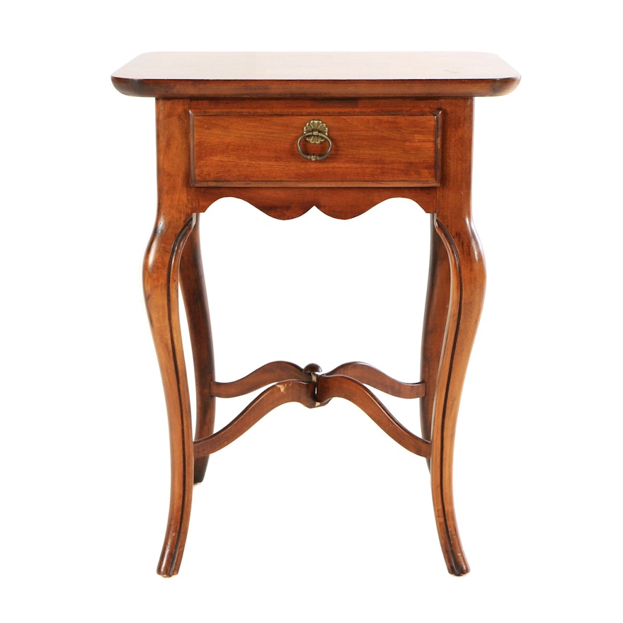 French Provincial Style Cherry Finish End Table, 20th Century