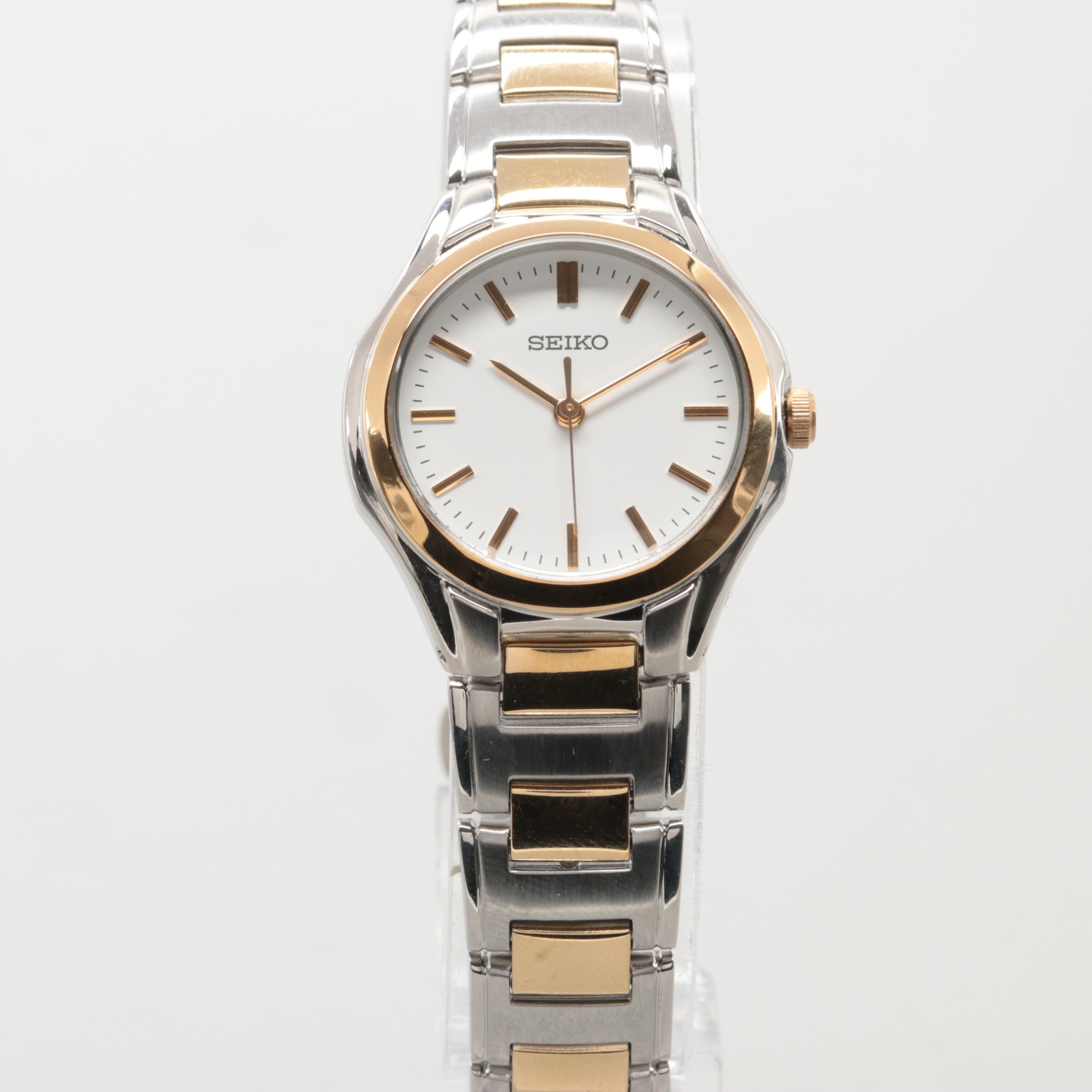 Seiko Model SRZ58PI Two-Tone Quartz Watch