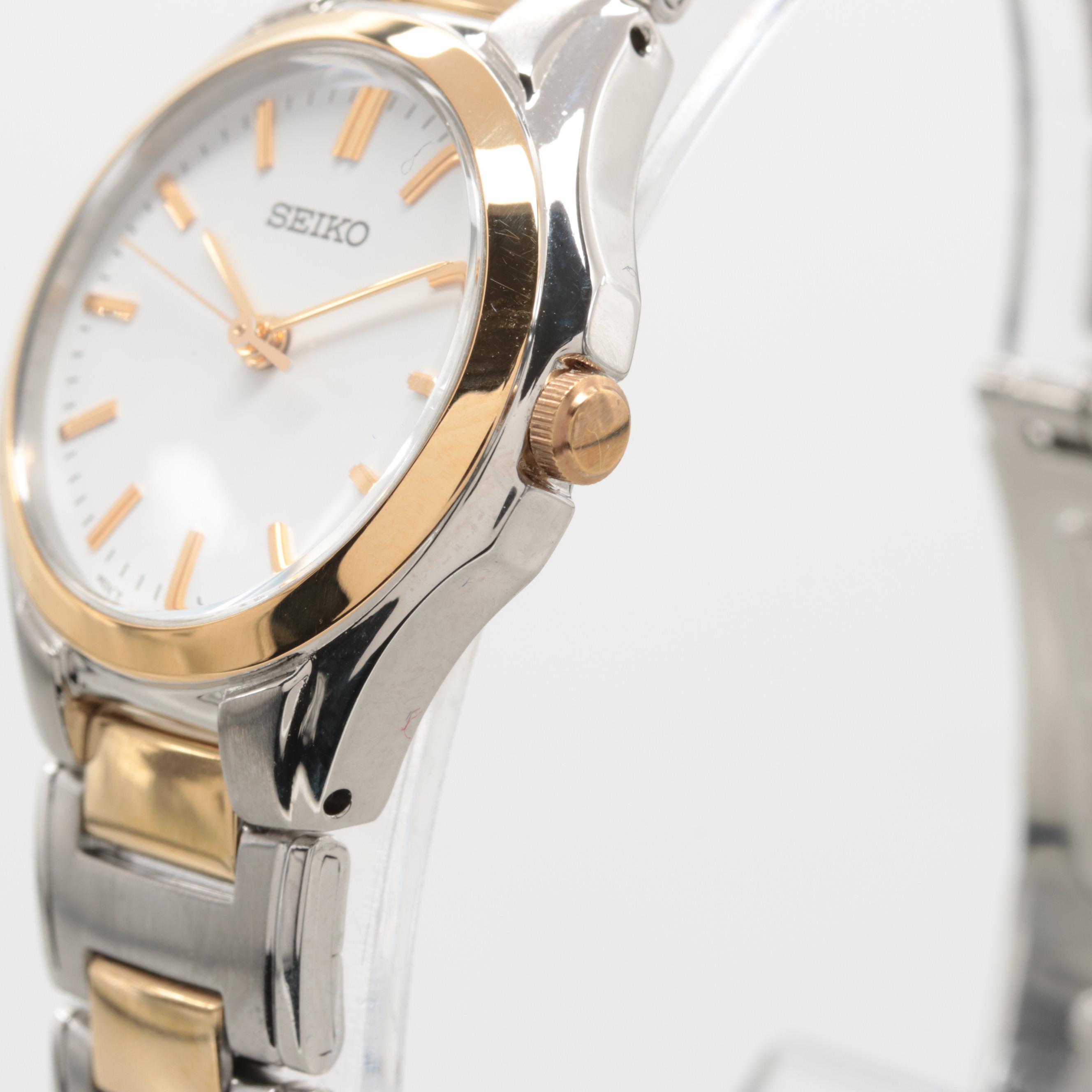 Seiko Model SRZ58PI Two-Tone Quartz Watch