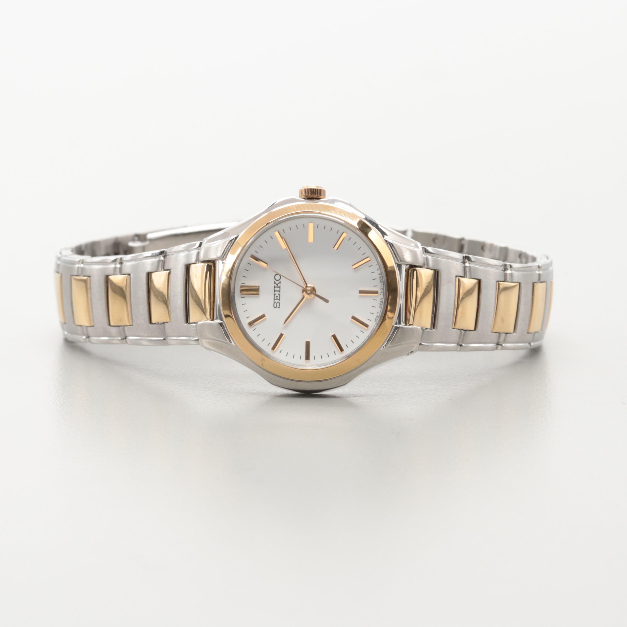 Seiko Model SRZ58PI Two-Tone Quartz Watch