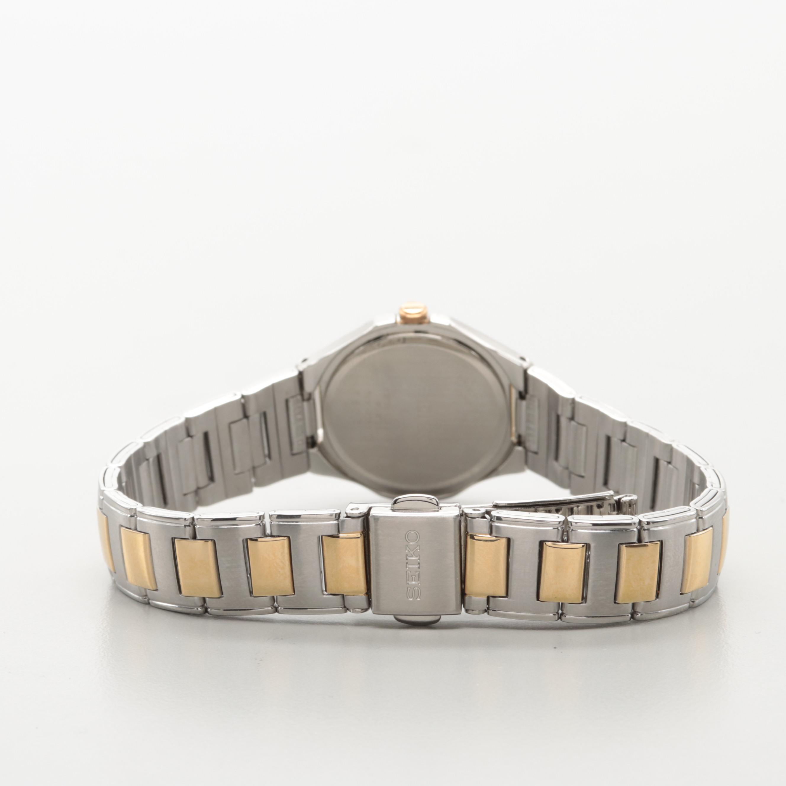 Seiko Model SRZ58PI Two-Tone Quartz Watch