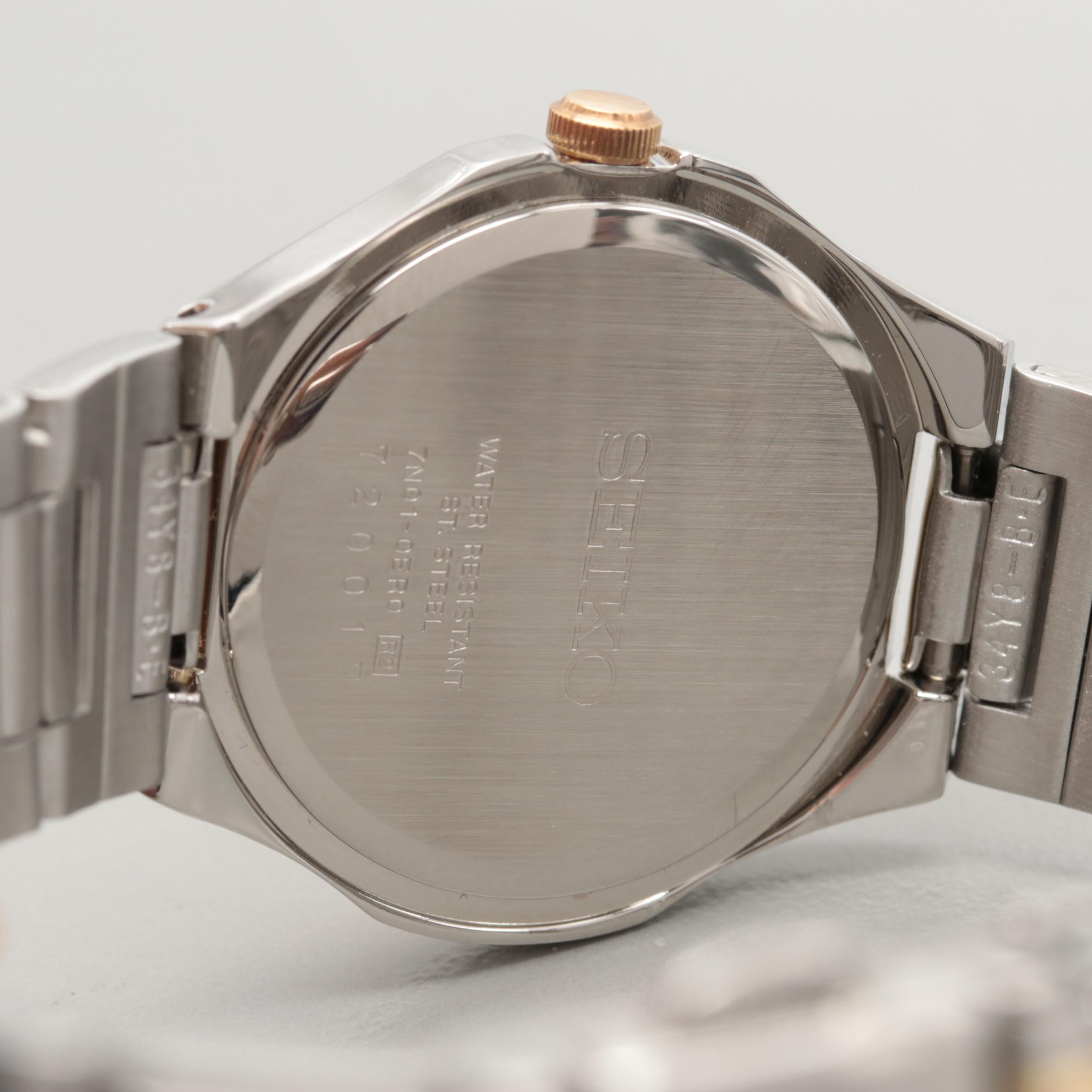 Seiko Model SRZ58PI Two-Tone Quartz Watch