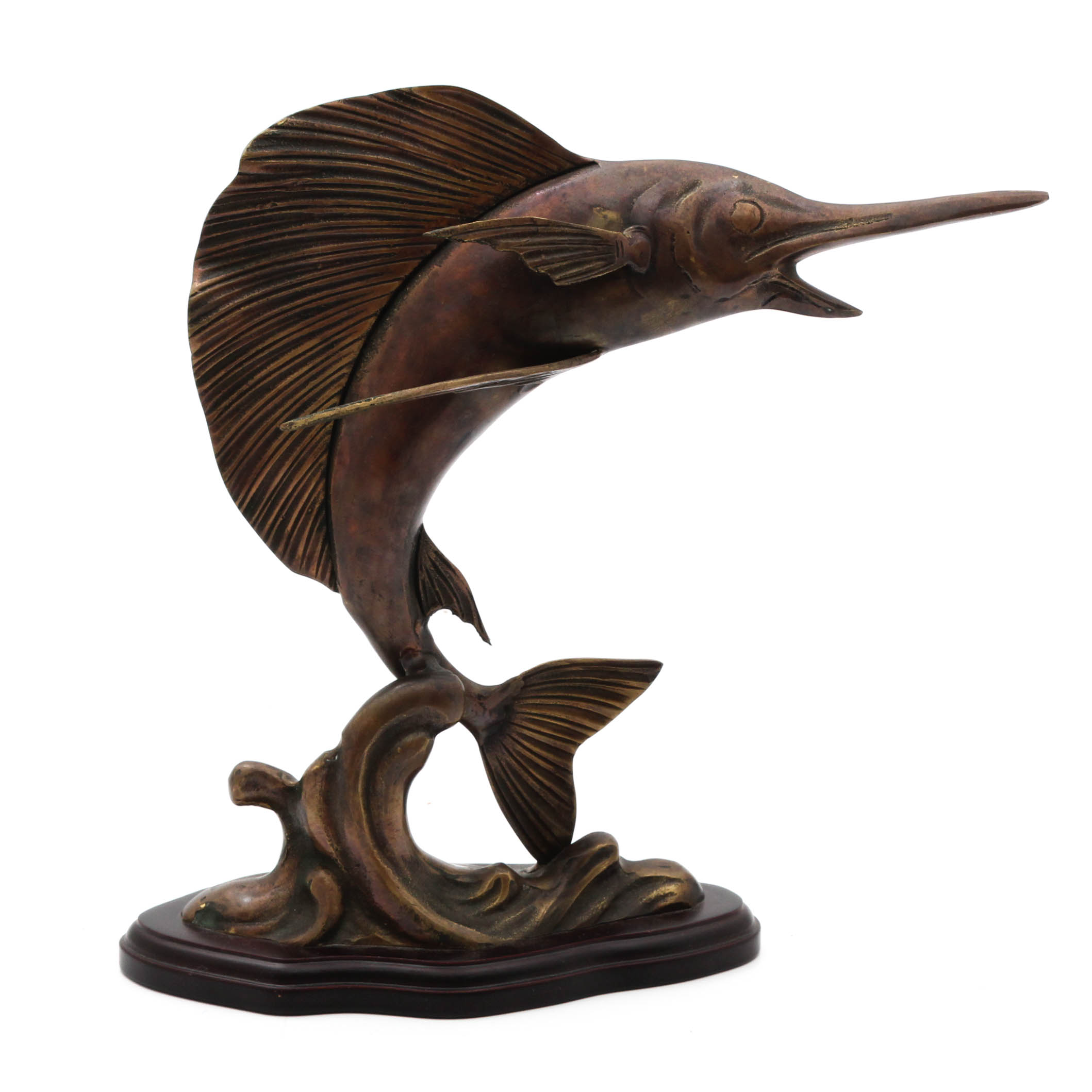Frank Clark Brass Sailfish Sculpture