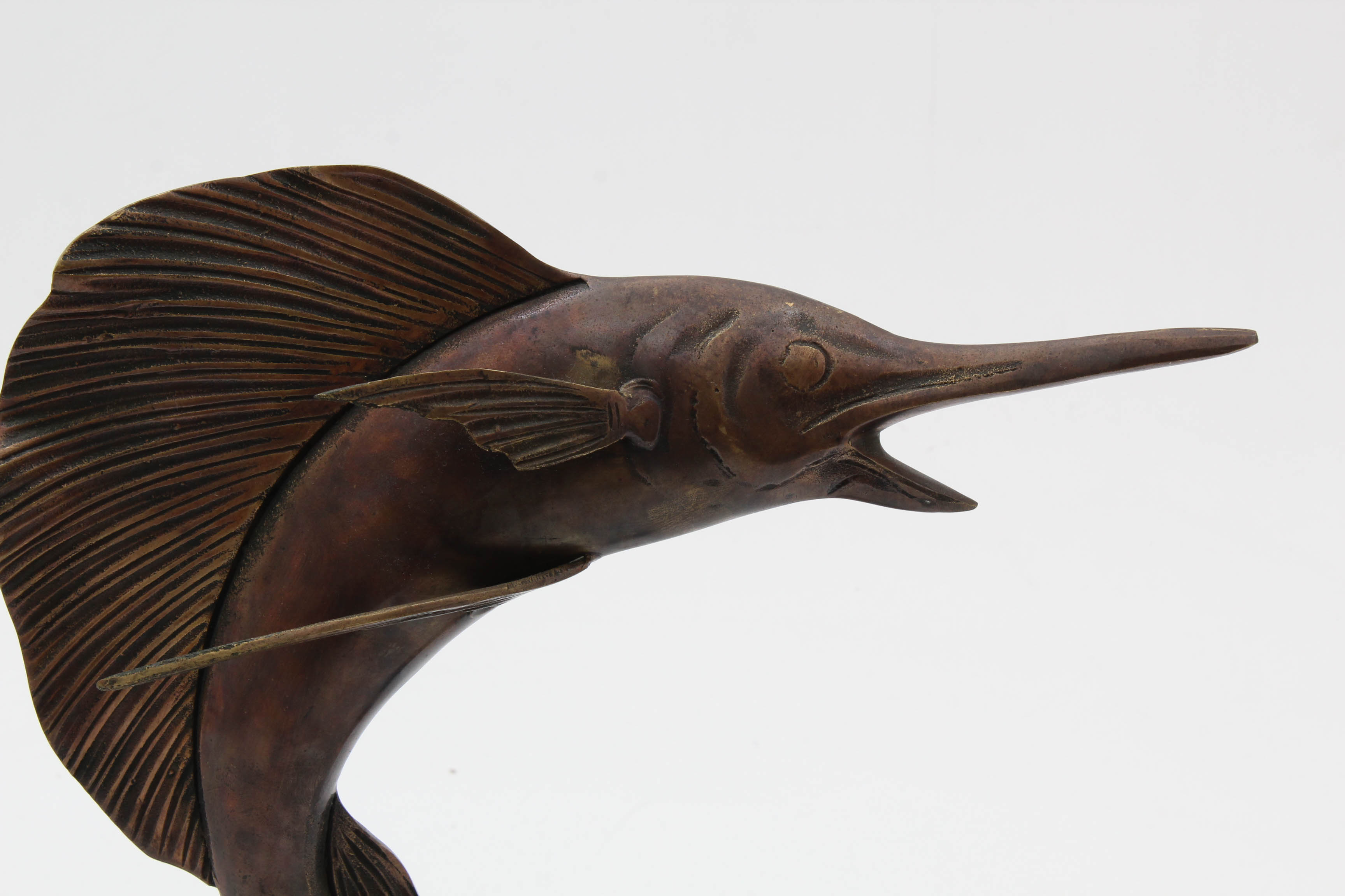 Frank Clark Brass Sailfish Sculpture