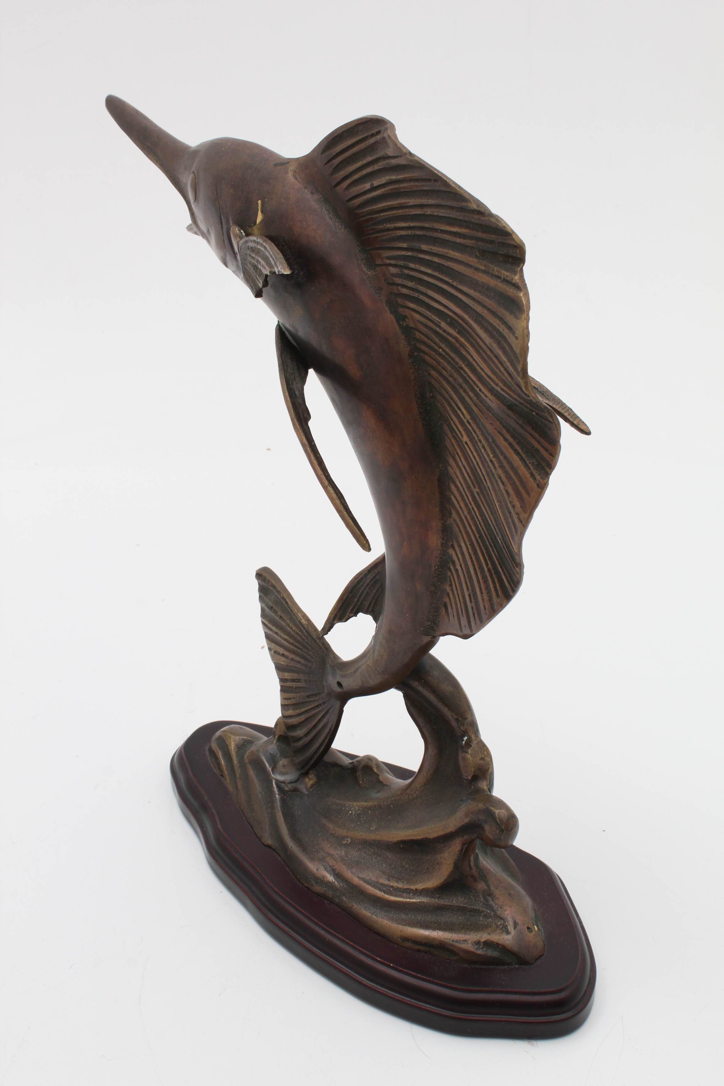 Frank Clark Brass Sailfish Sculpture
