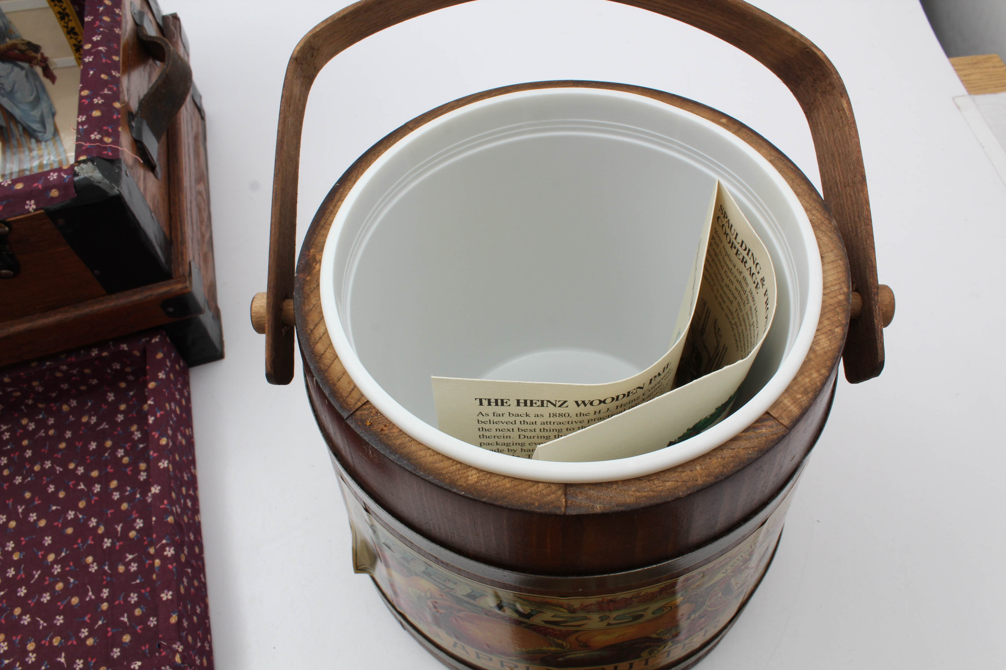 Vintage Wooden Pail and Chest