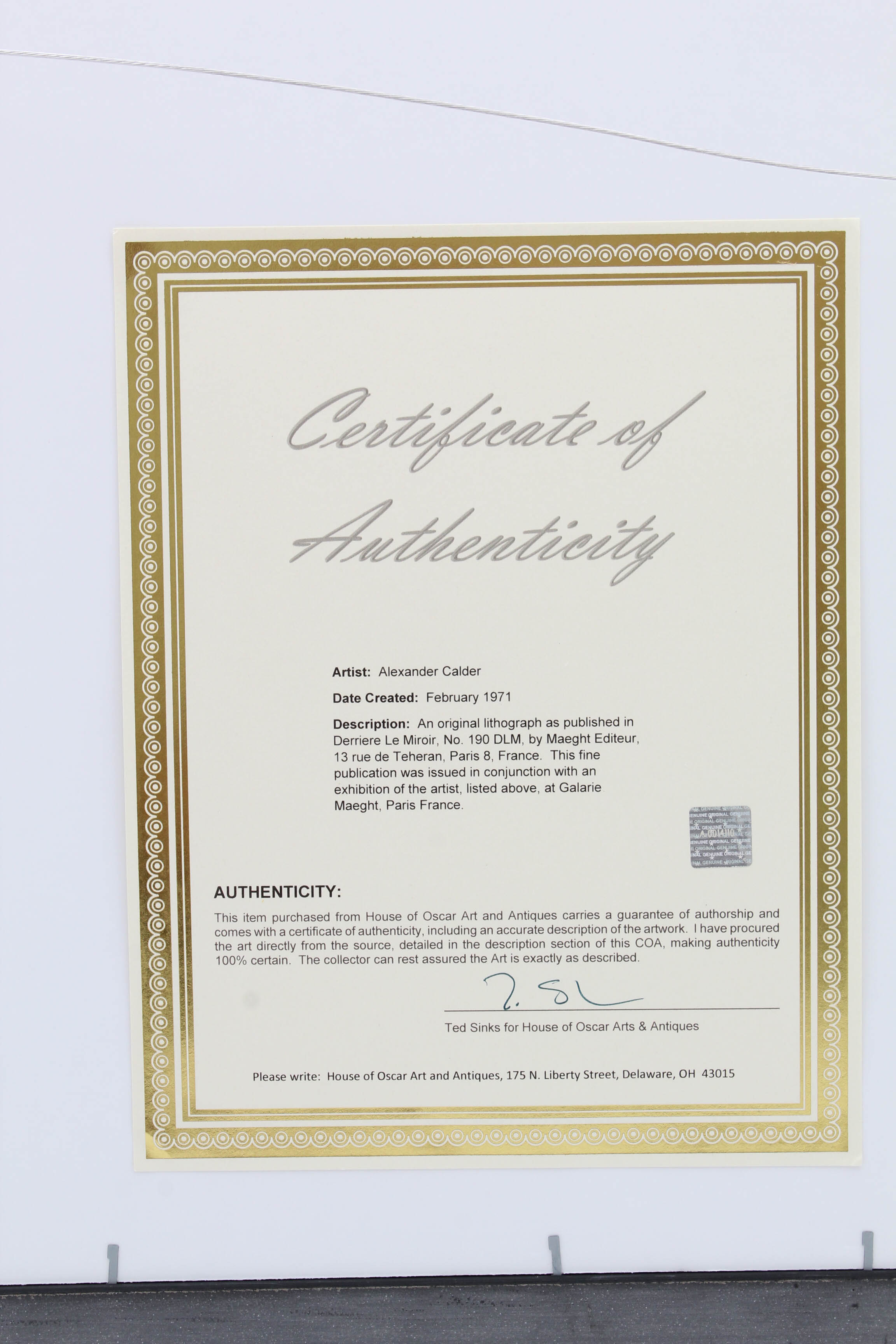 Alexander Calder Double Page Color Lithograph for "Derrière le Miroir"