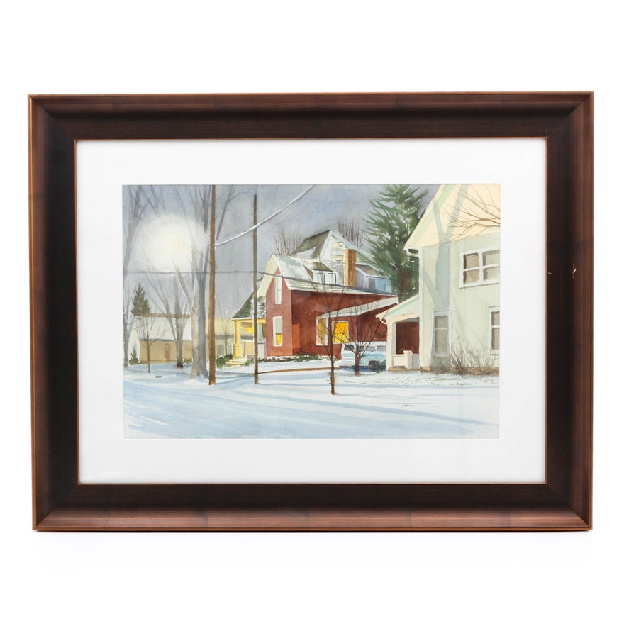 James DeVore Watercolor Winter Scene