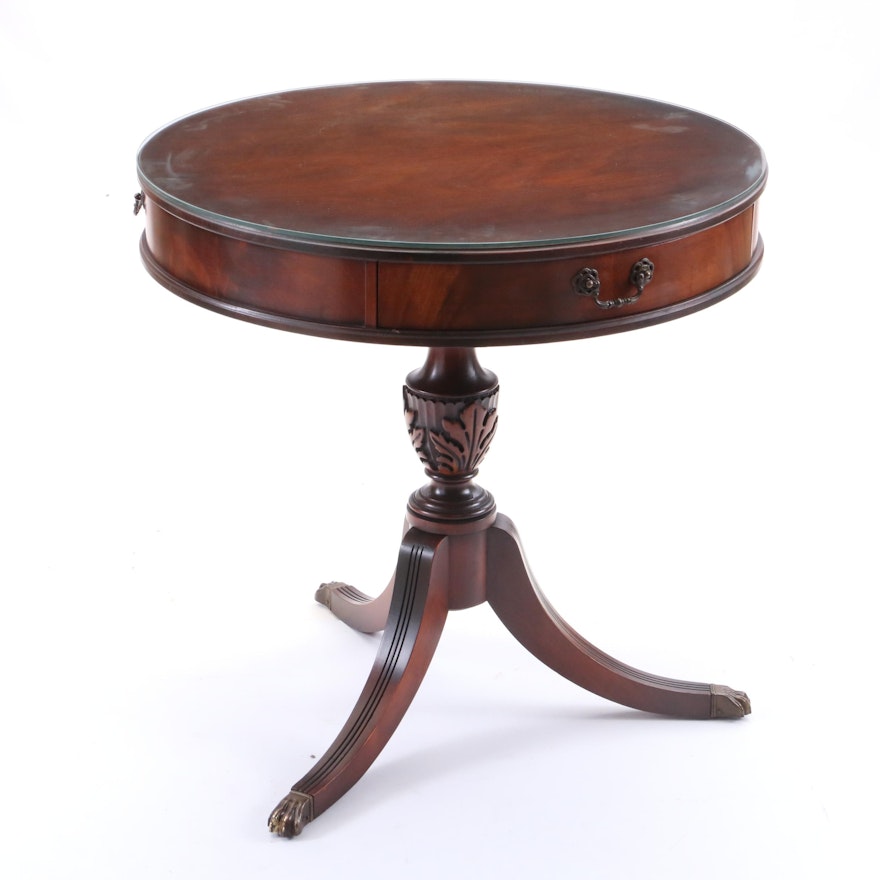Federal Style Mahogany Drum Table by Imperial, Mid/Late 20th Century