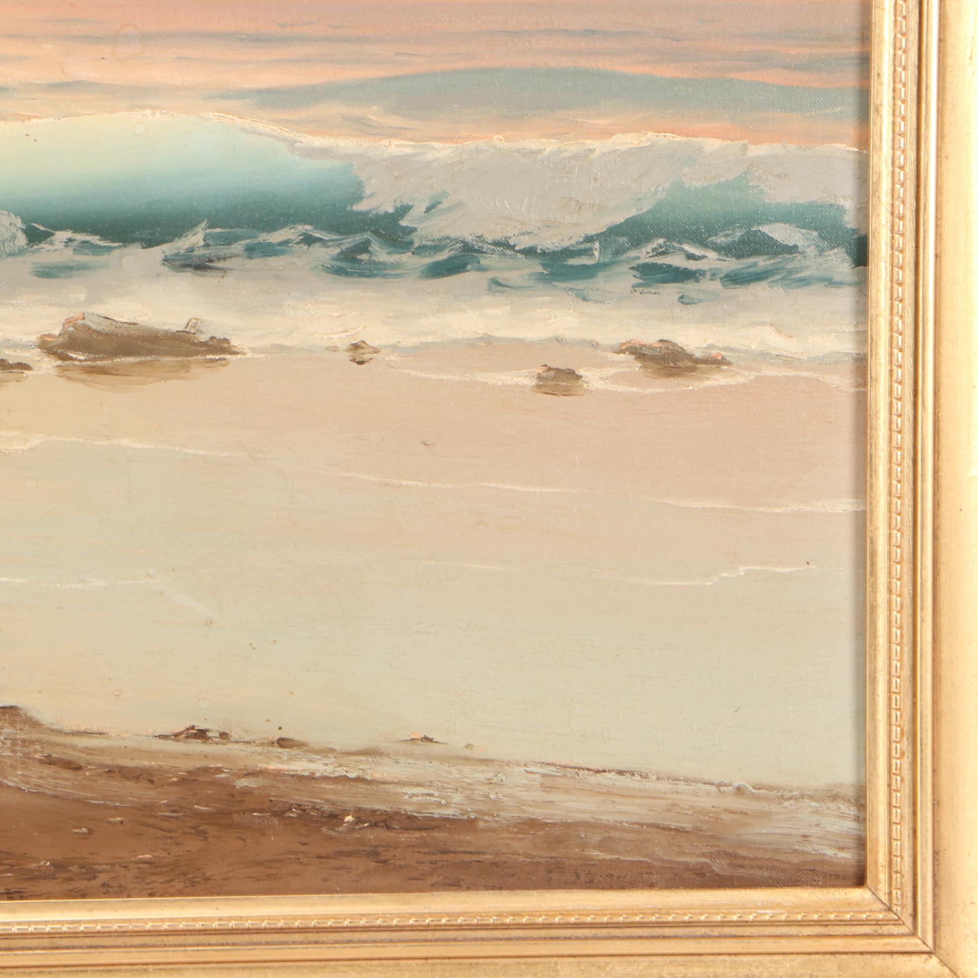 Robert Weeks Oil Painting of Coastal Sunset