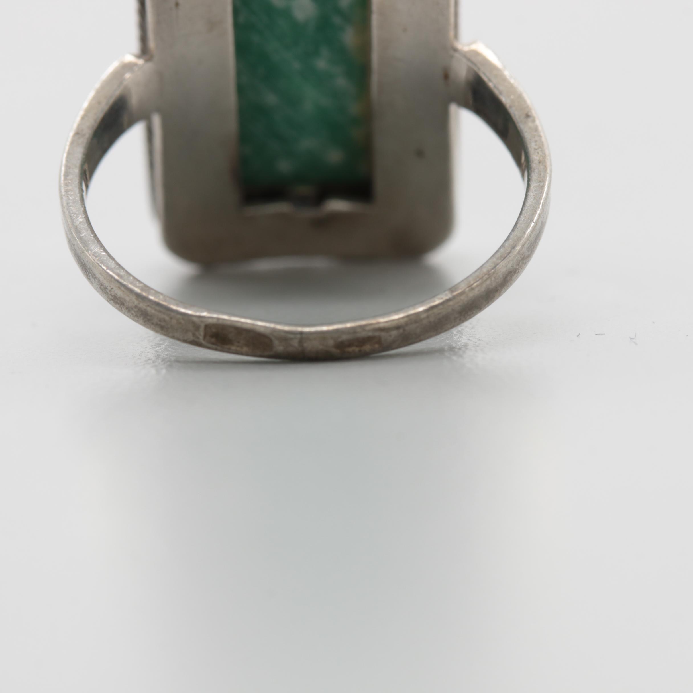 875 Silver Rings with Jasper and Nephrite