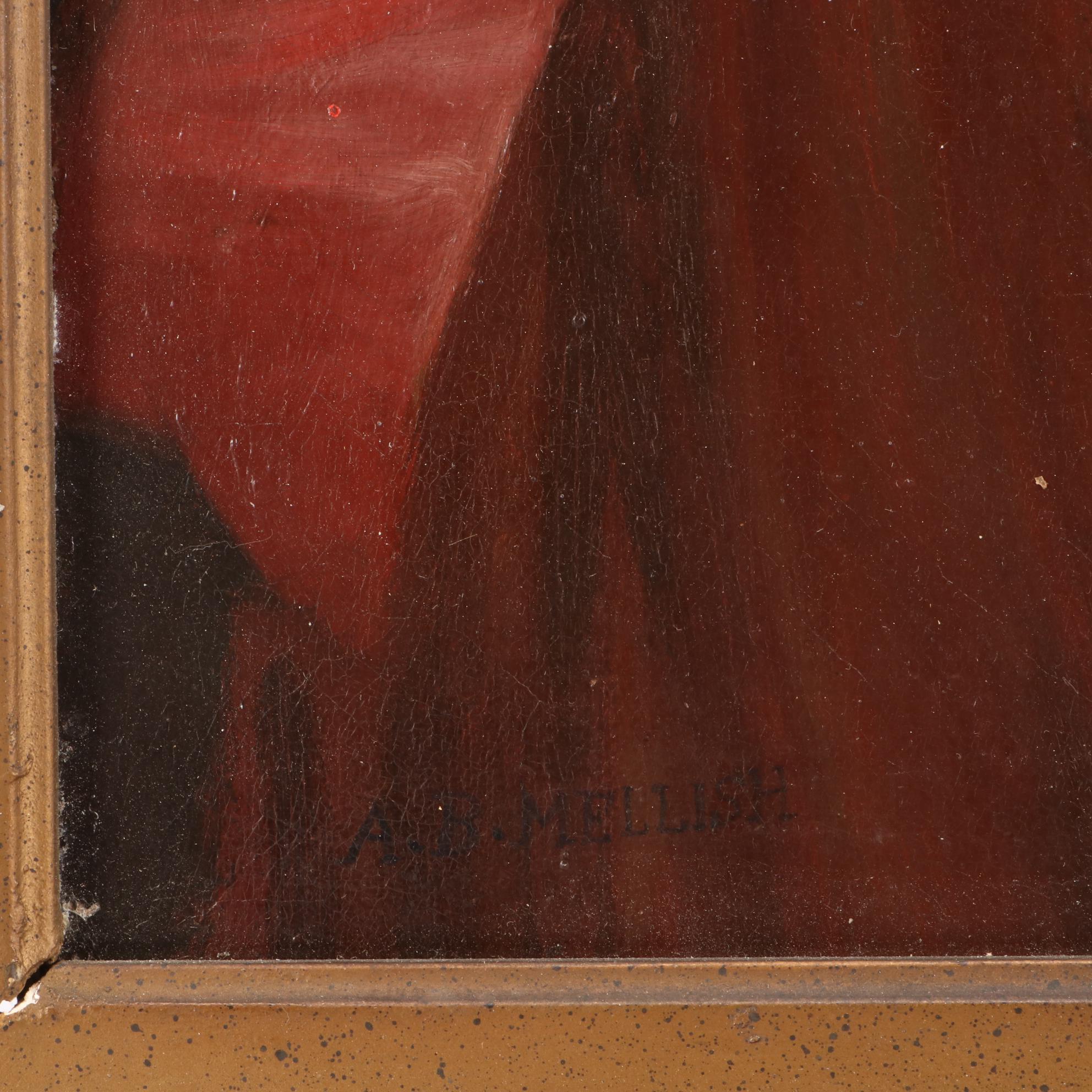 A.B. Mellish Oil Painting of Mother and Daughter