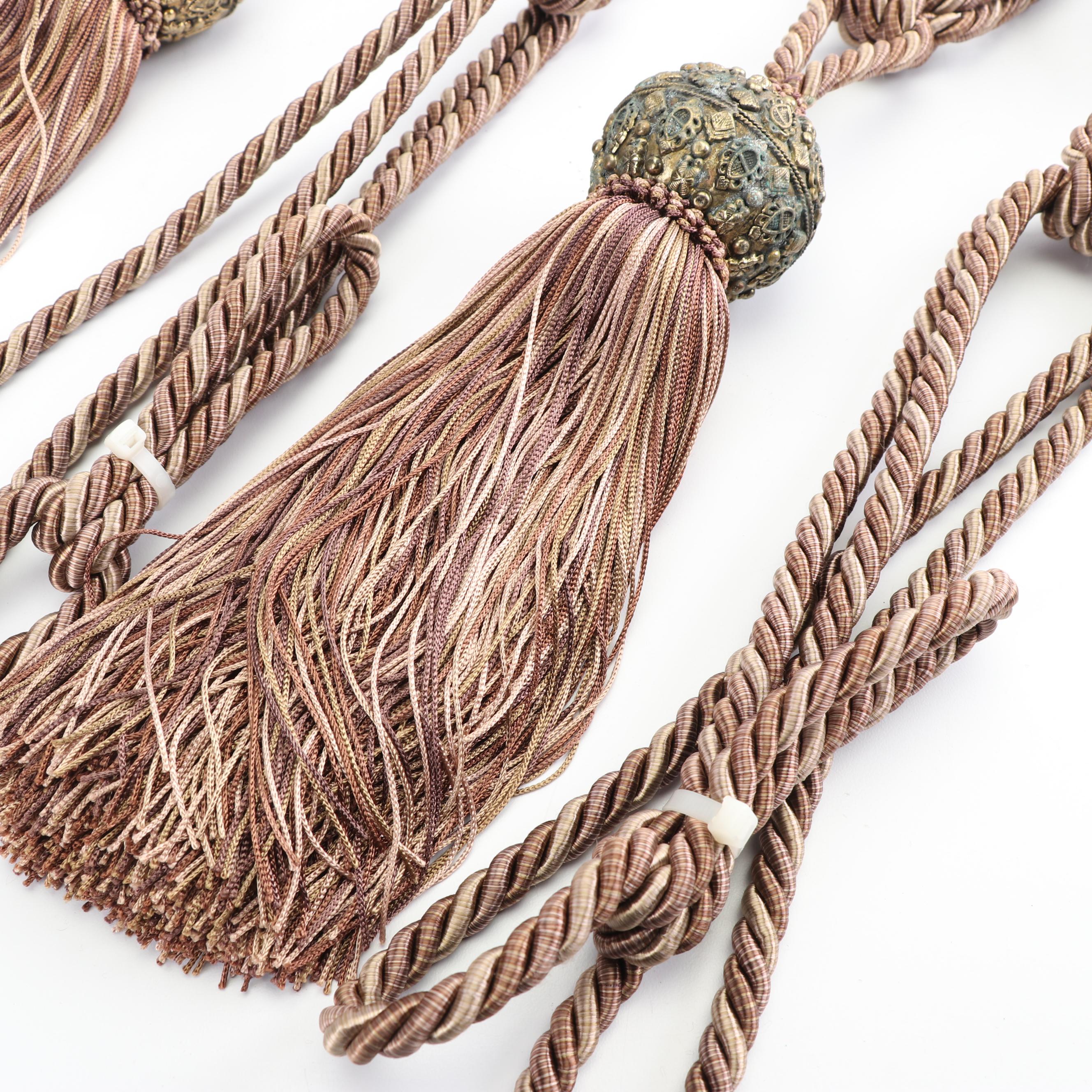 Curtain Tie Backs Set with Decorative Beads