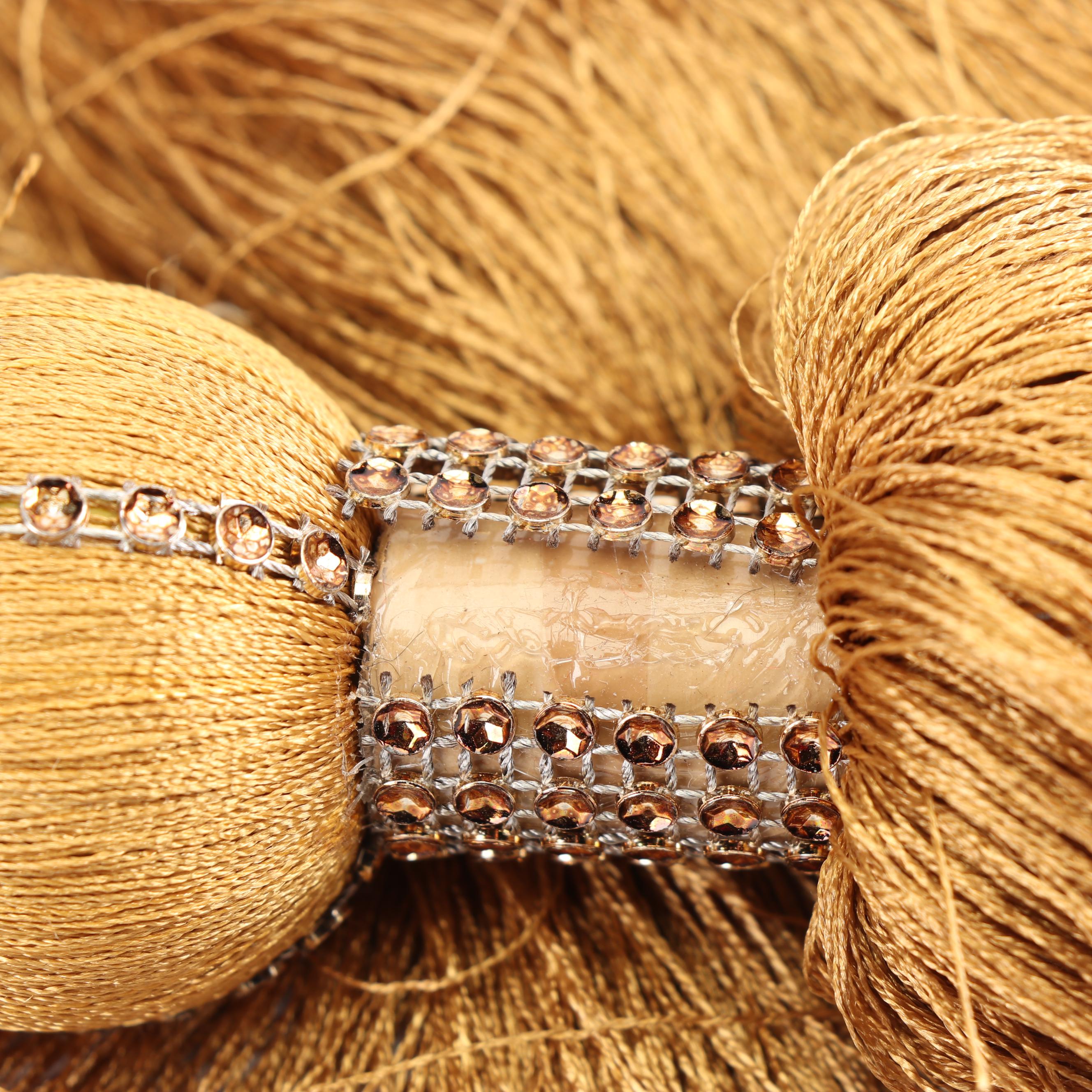 Silk Curtain Tie Back Singles with Ornamental Embellishments