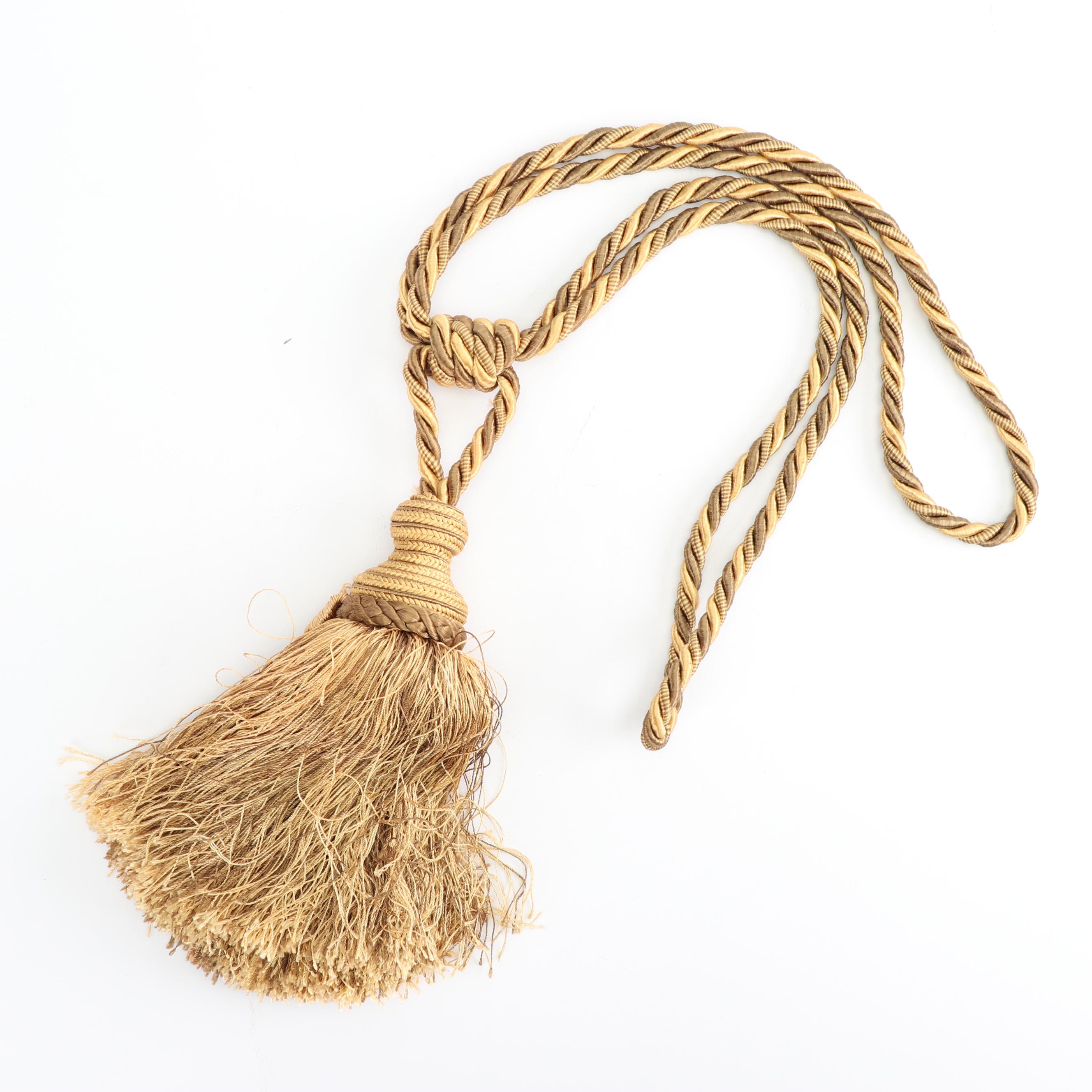 Silk Curtain Tie Back Singles with Ornamental Embellishments