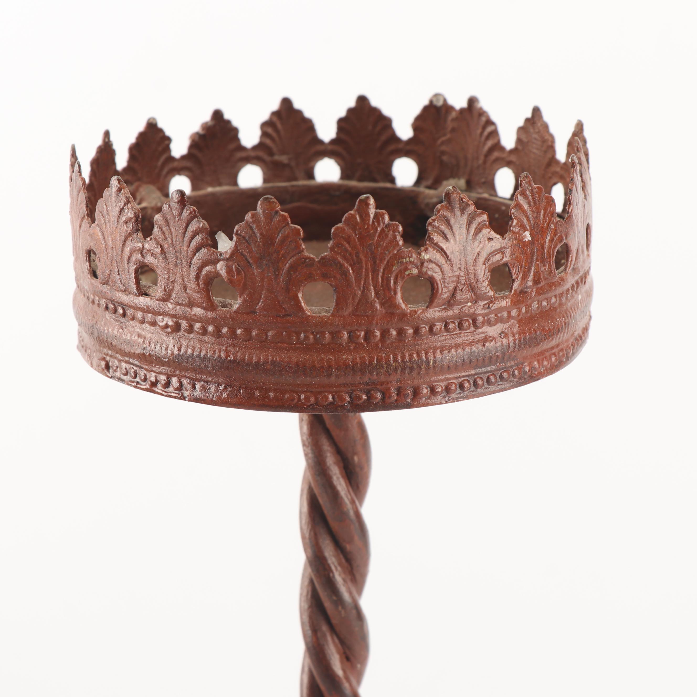 Jan Barboglio Candleholder with Bronze Ram's Head Planter and Candleholder Set