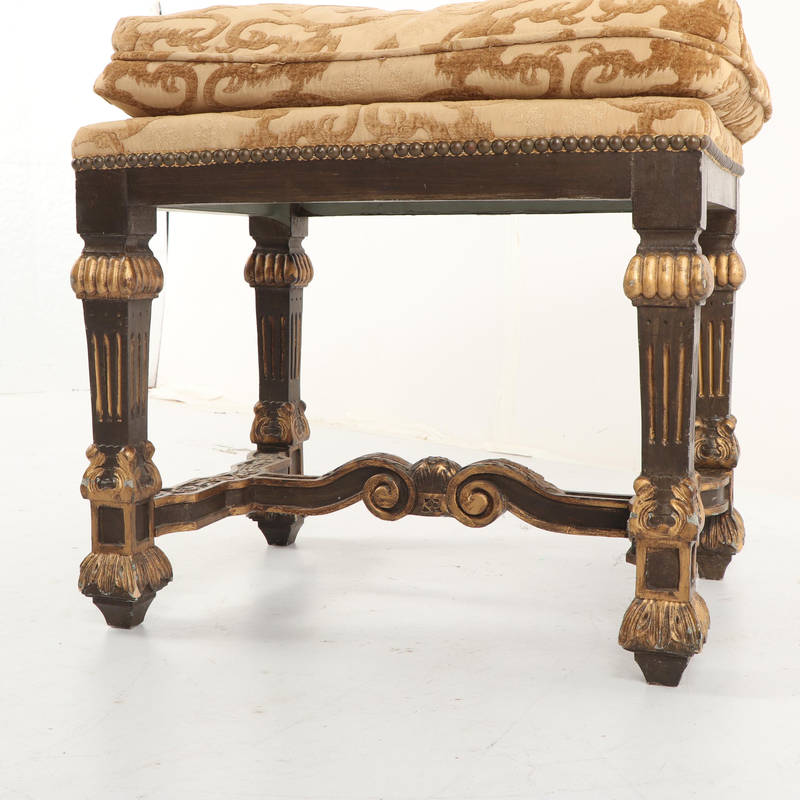 Louis XVI Style Upholstered Ottoman, Late 20th Century
