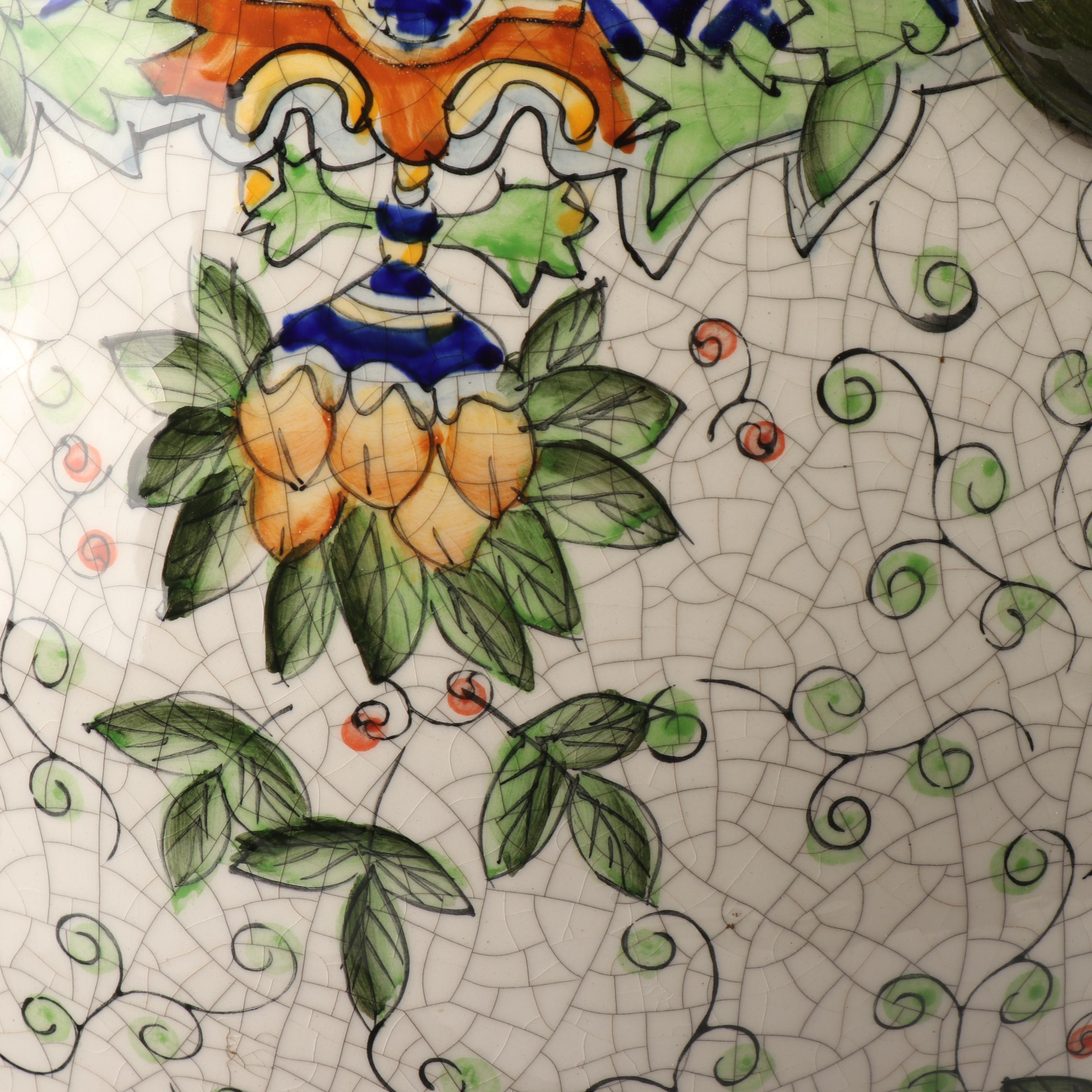 Contemporary Majolica Style Water Jug