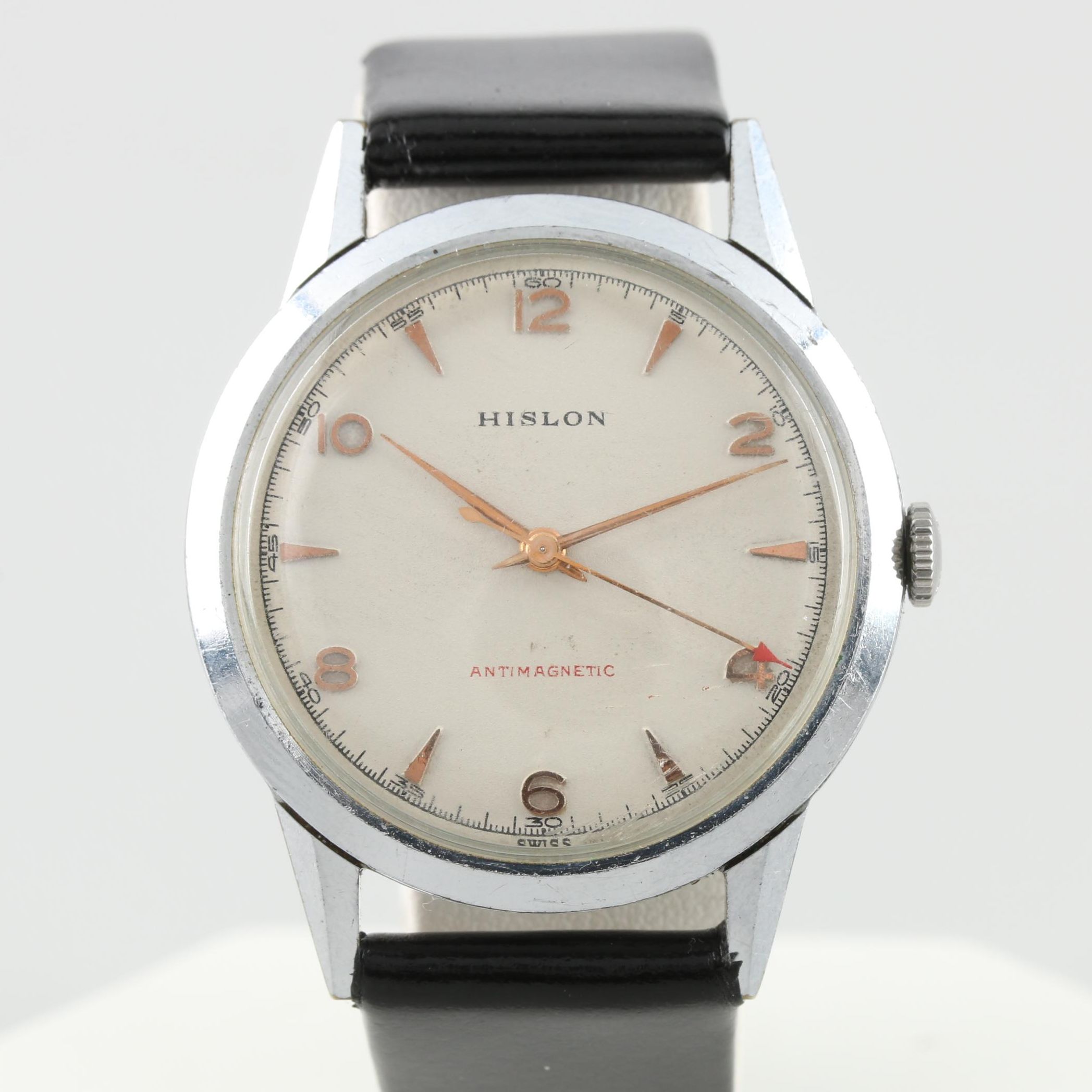 Hislon Stainless Steel Stem Wound Watch