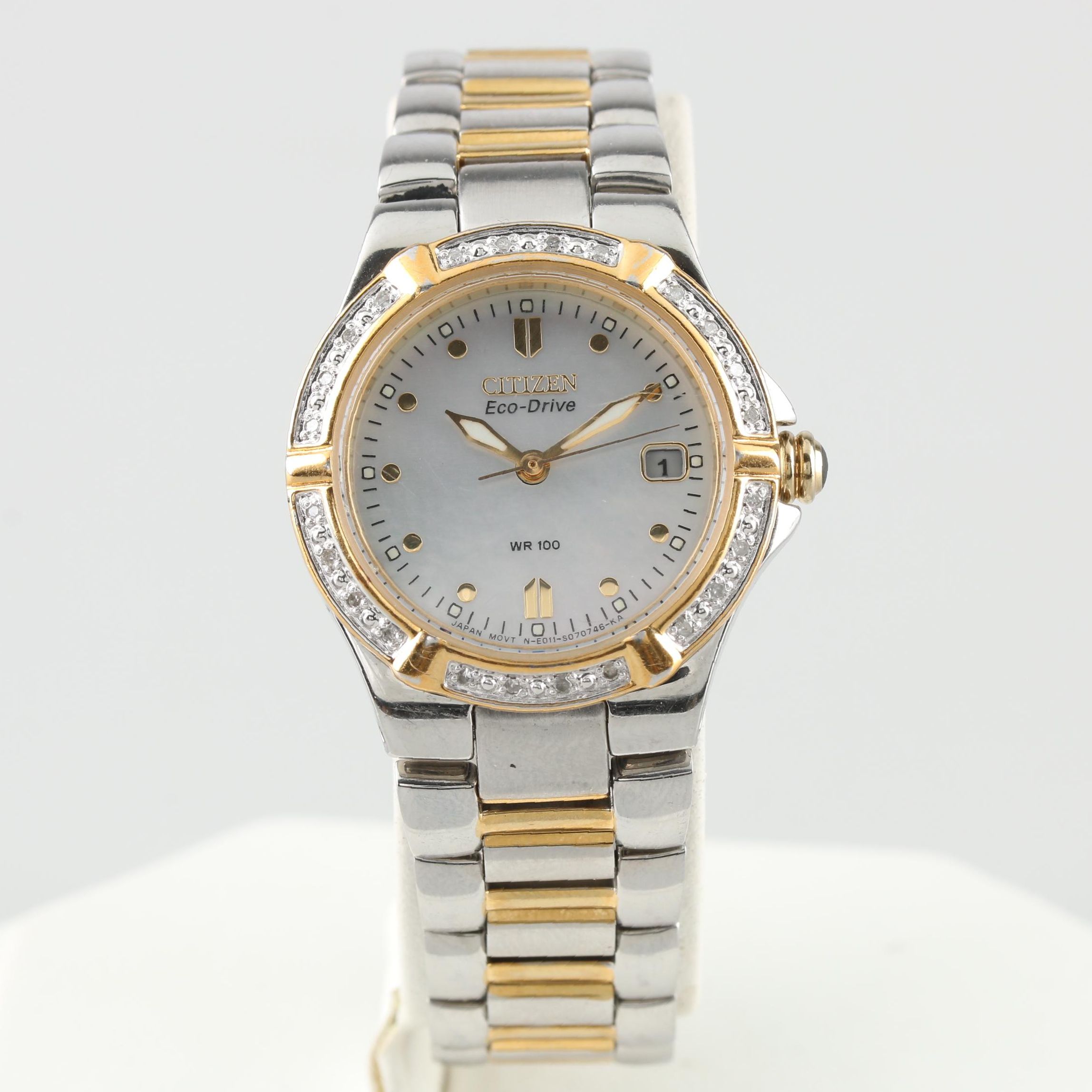 Citizen Eco-Drive E011 Two-Tone Diamond and Mother of Pearl Watch