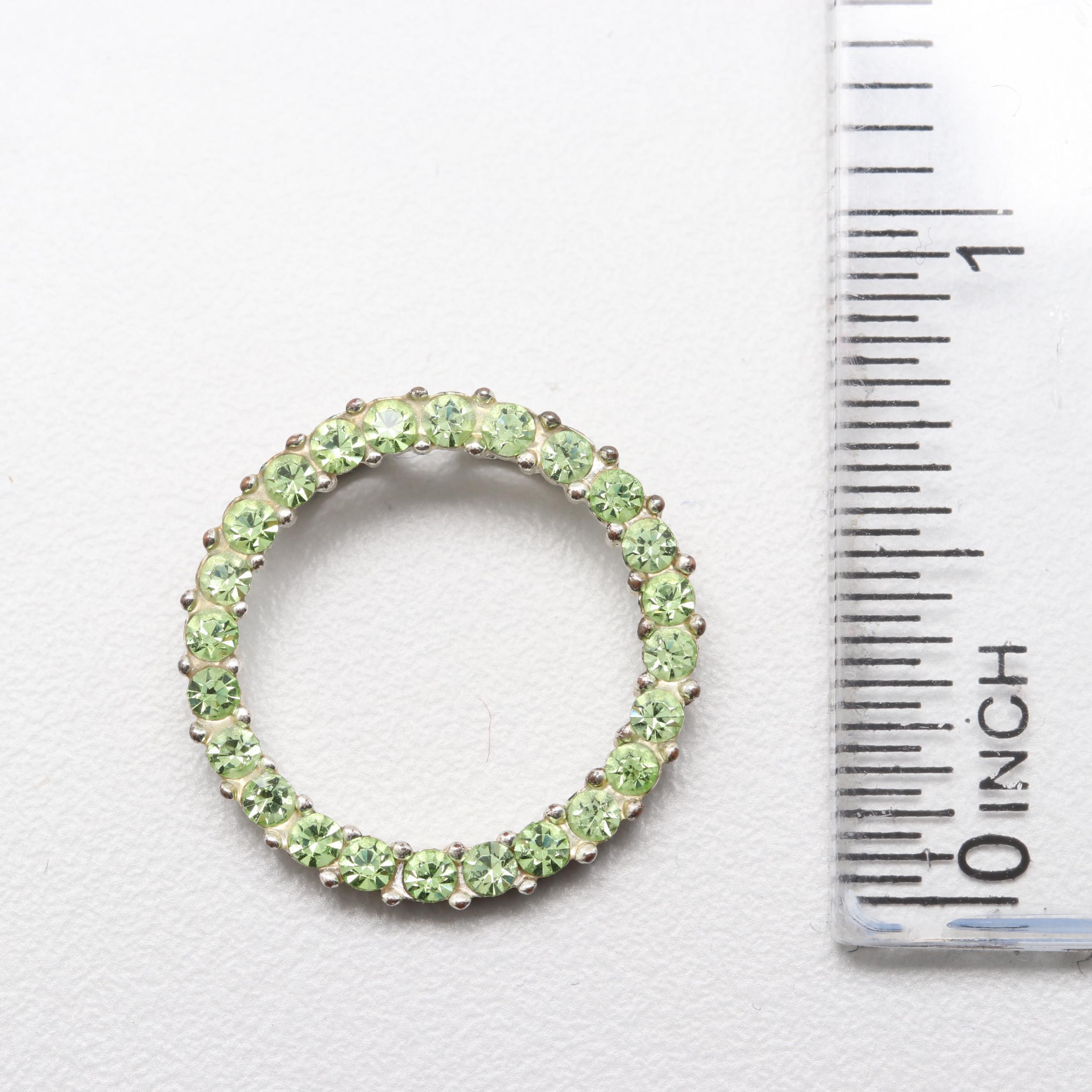 Silver Tone Glass Pendants and Ring