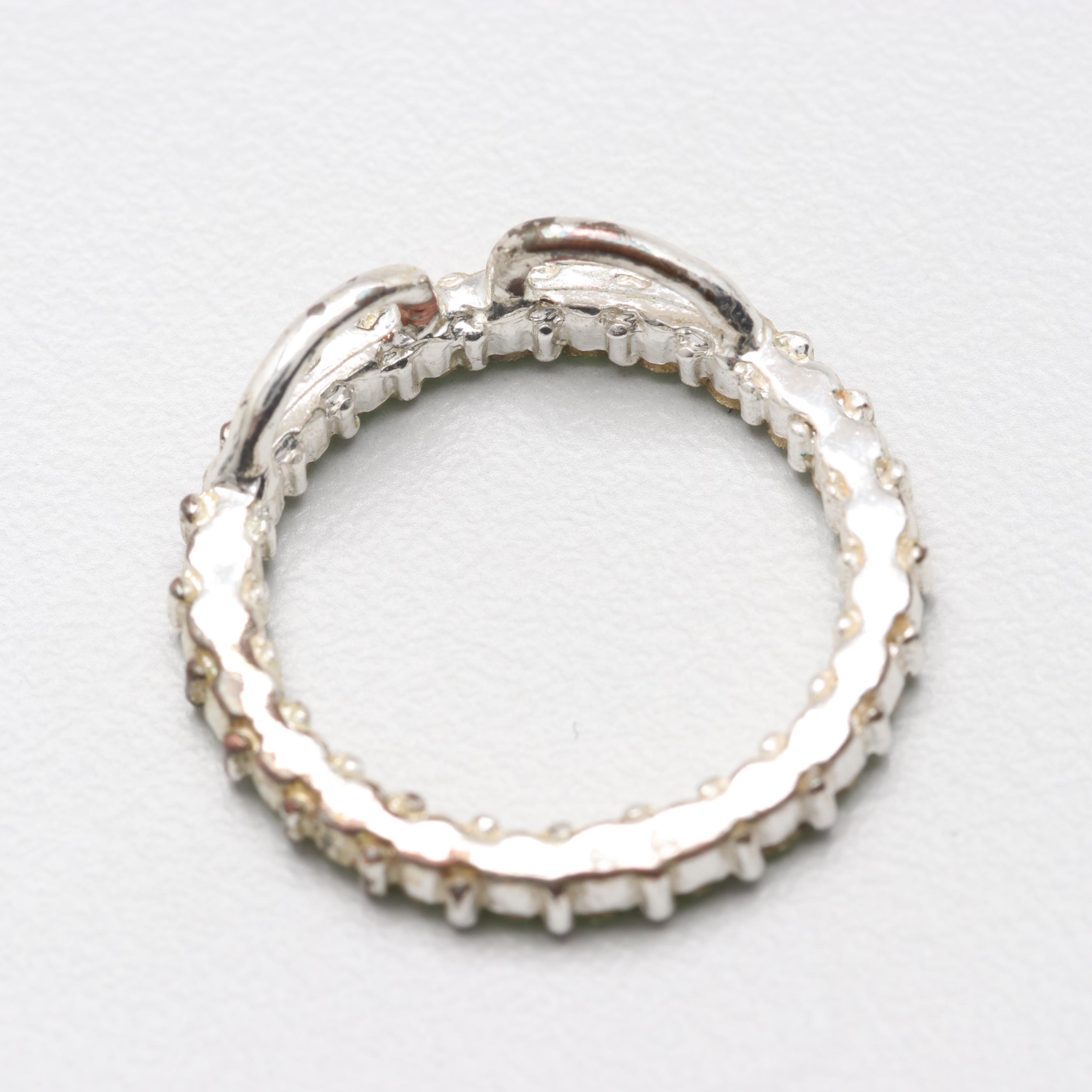 Silver Tone Glass Pendants and Ring