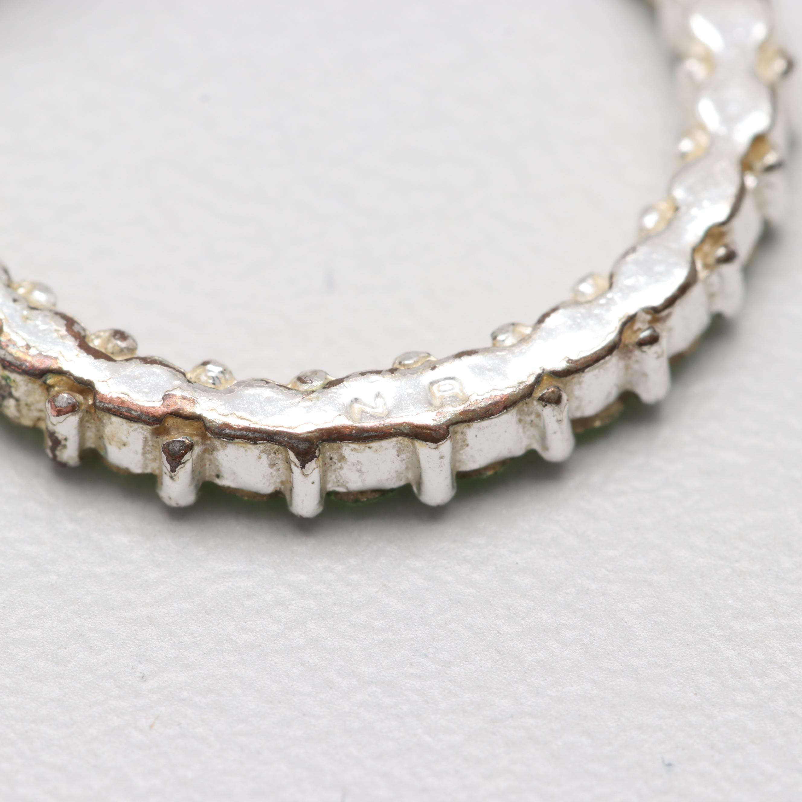 Silver Tone Glass Pendants and Ring