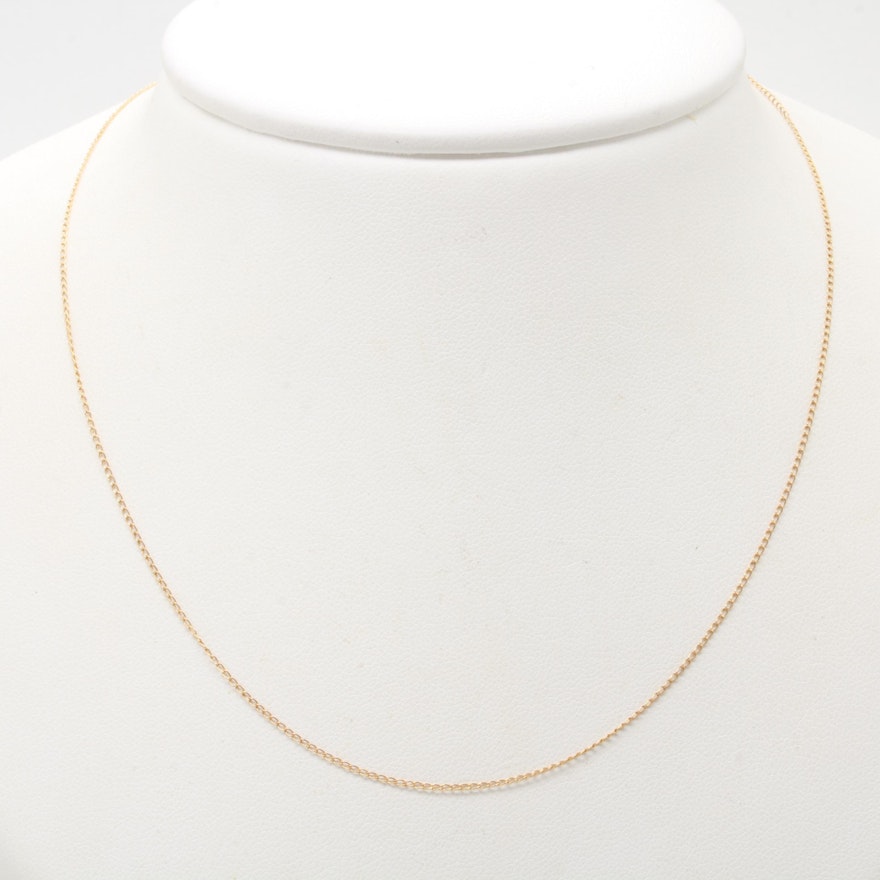 14K Yellow Gold Rolo Chain Necklace