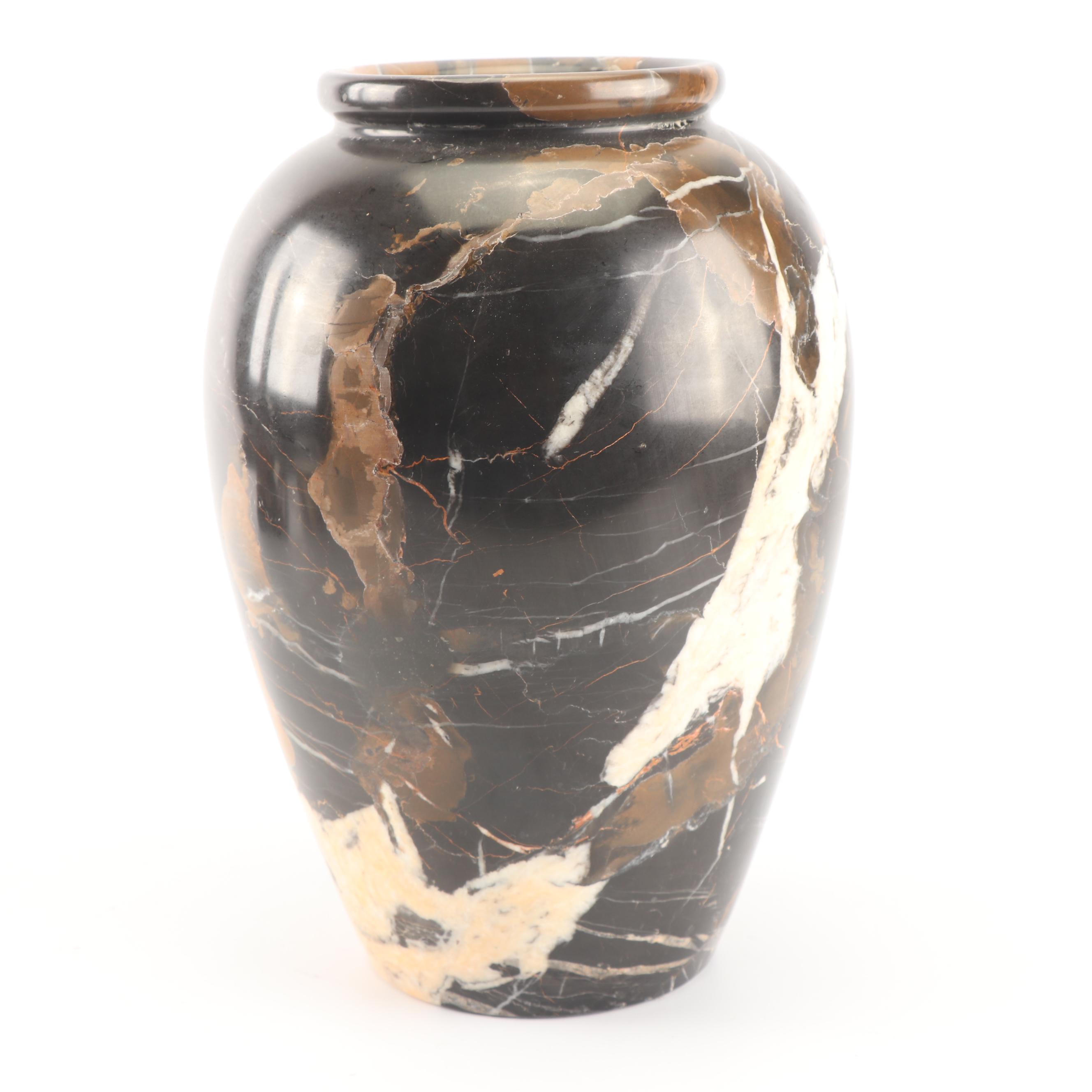 Marble  Vase, Obelisk, Bowl, Figurines and Box