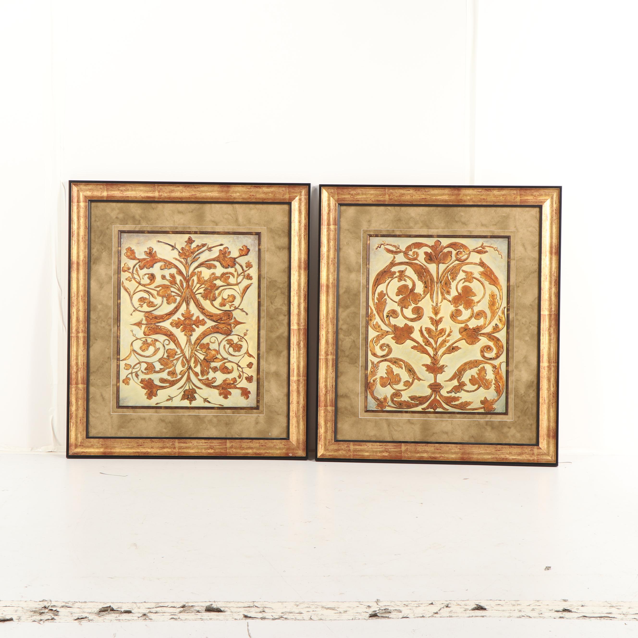 Offset Lithographs of Scroll Designs