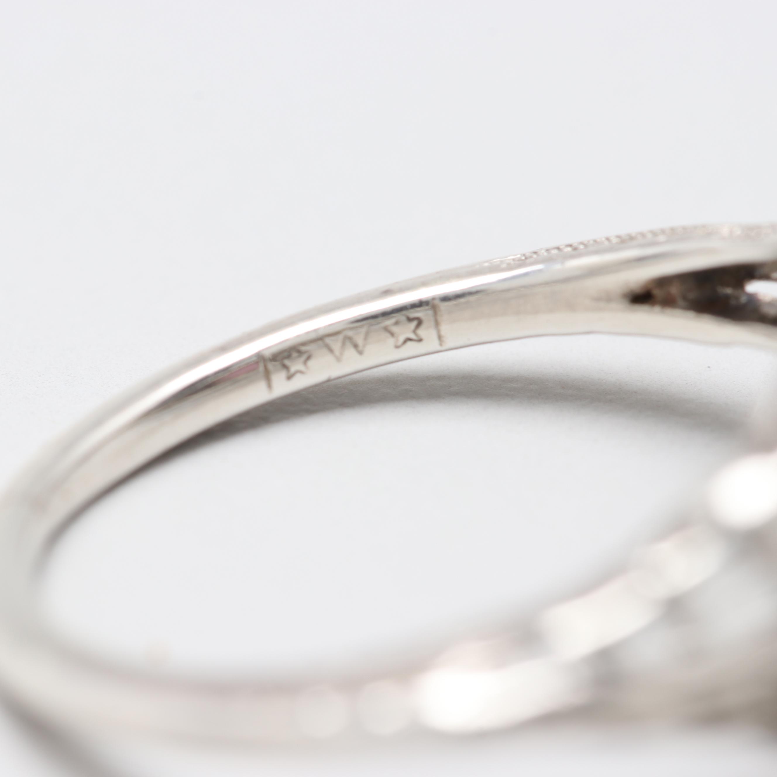 Sterling Silver Pink Glass Filigree Ring