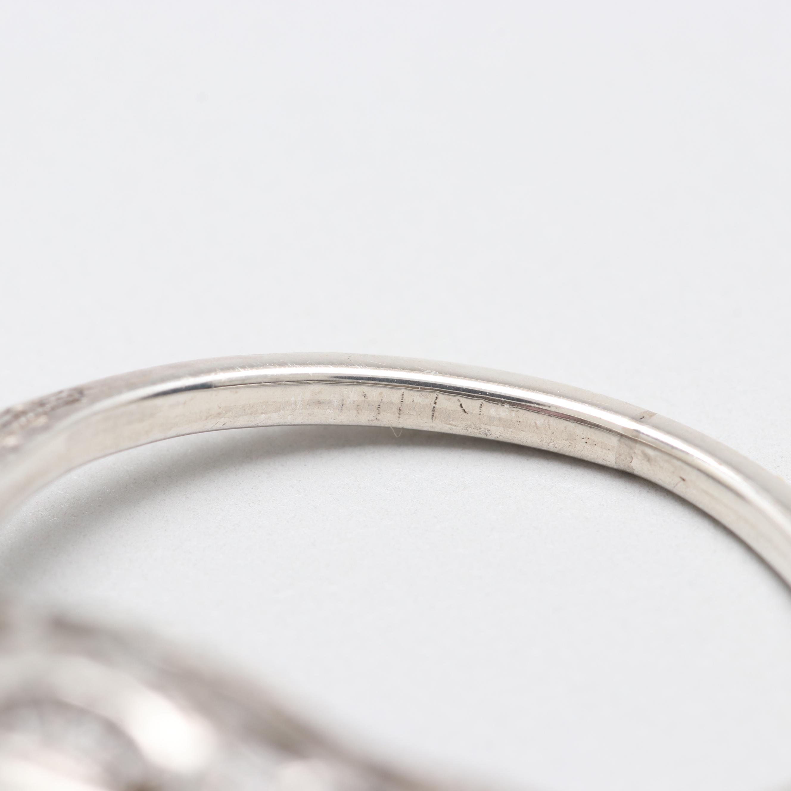 Sterling Silver Pink Glass Filigree Ring