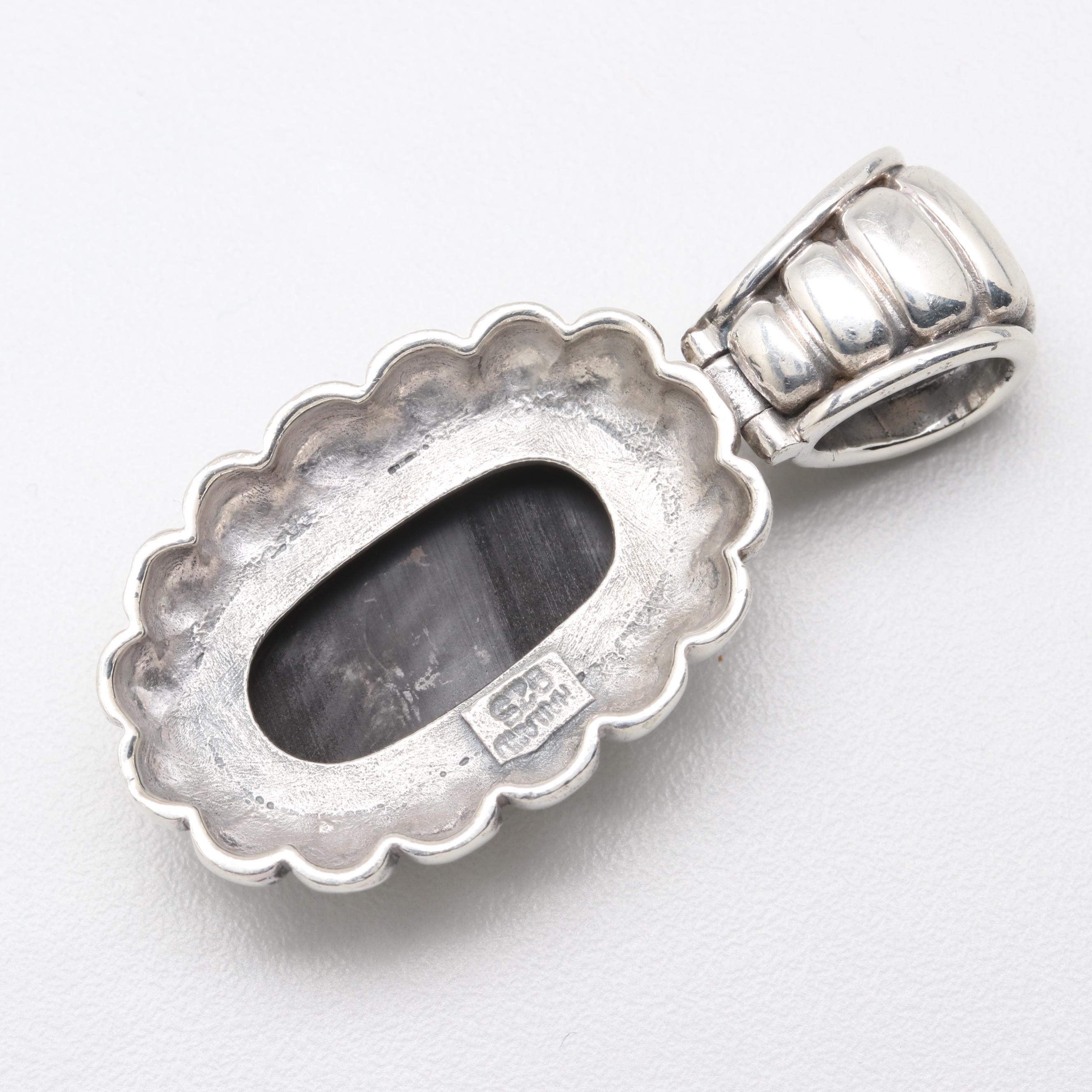 Sterling Silver Black Onyx Pendant and Earrings