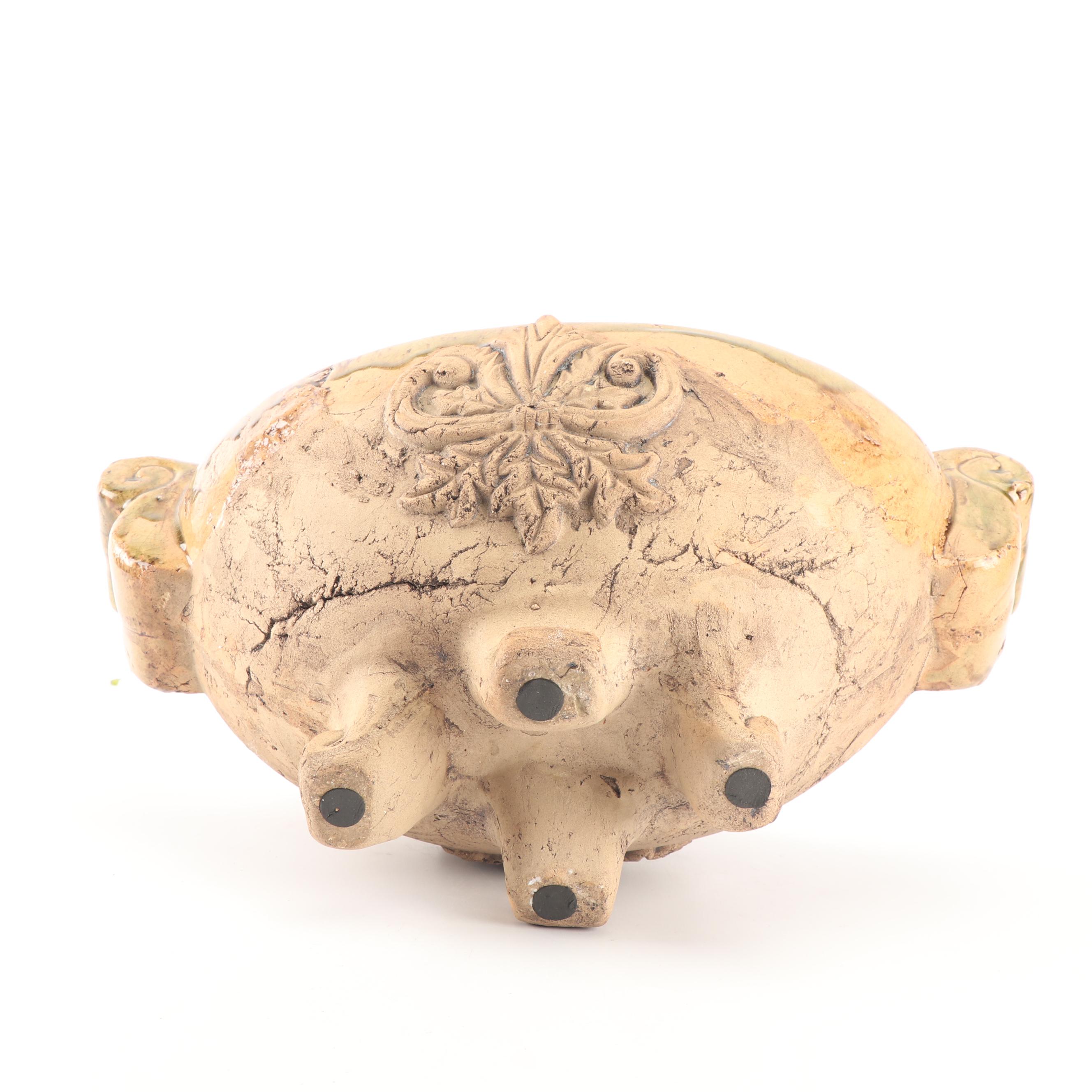 Contemporary Distressed Finish Earthenware Jug and Planter