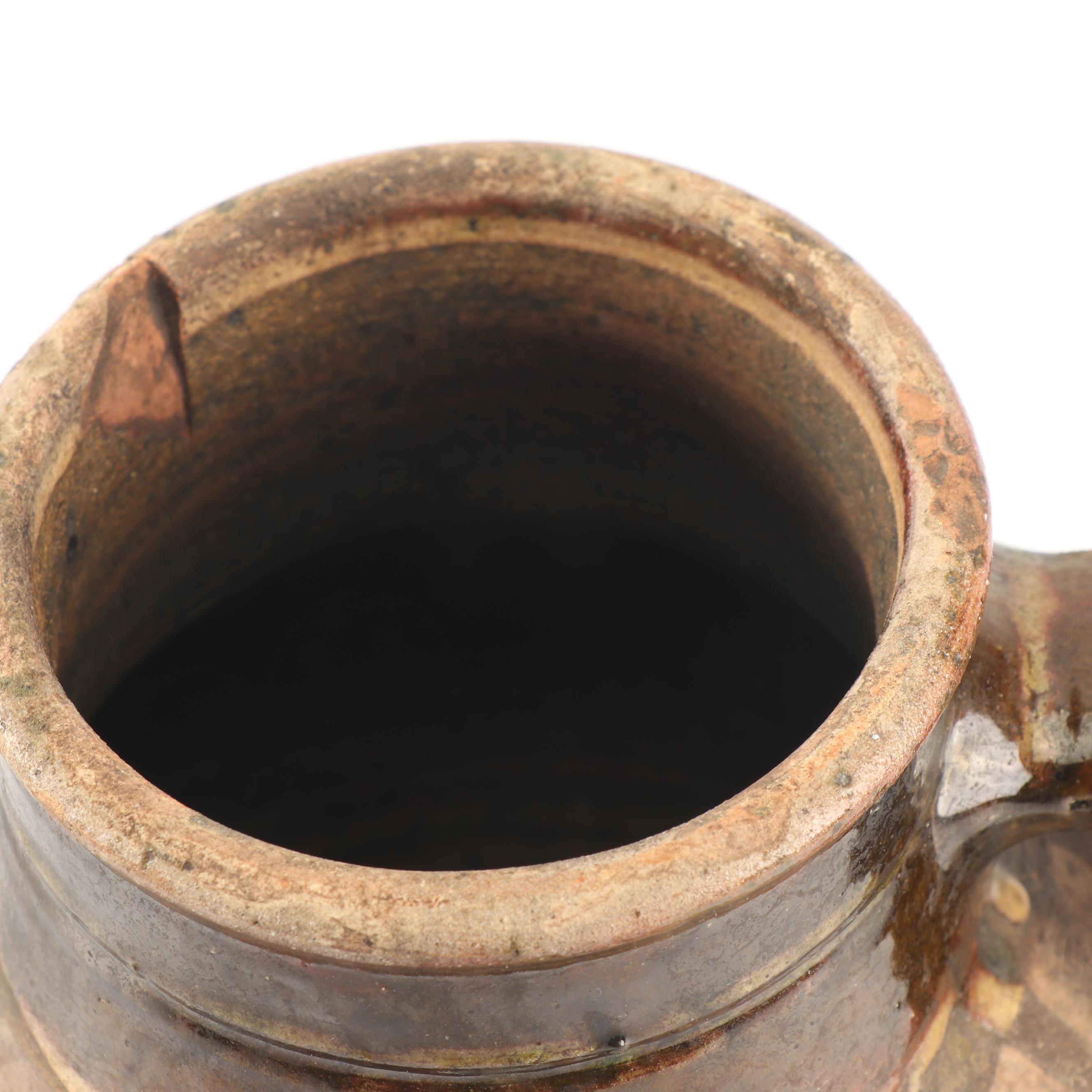 Contemporary Distressed Finish Earthenware Jug and Planter