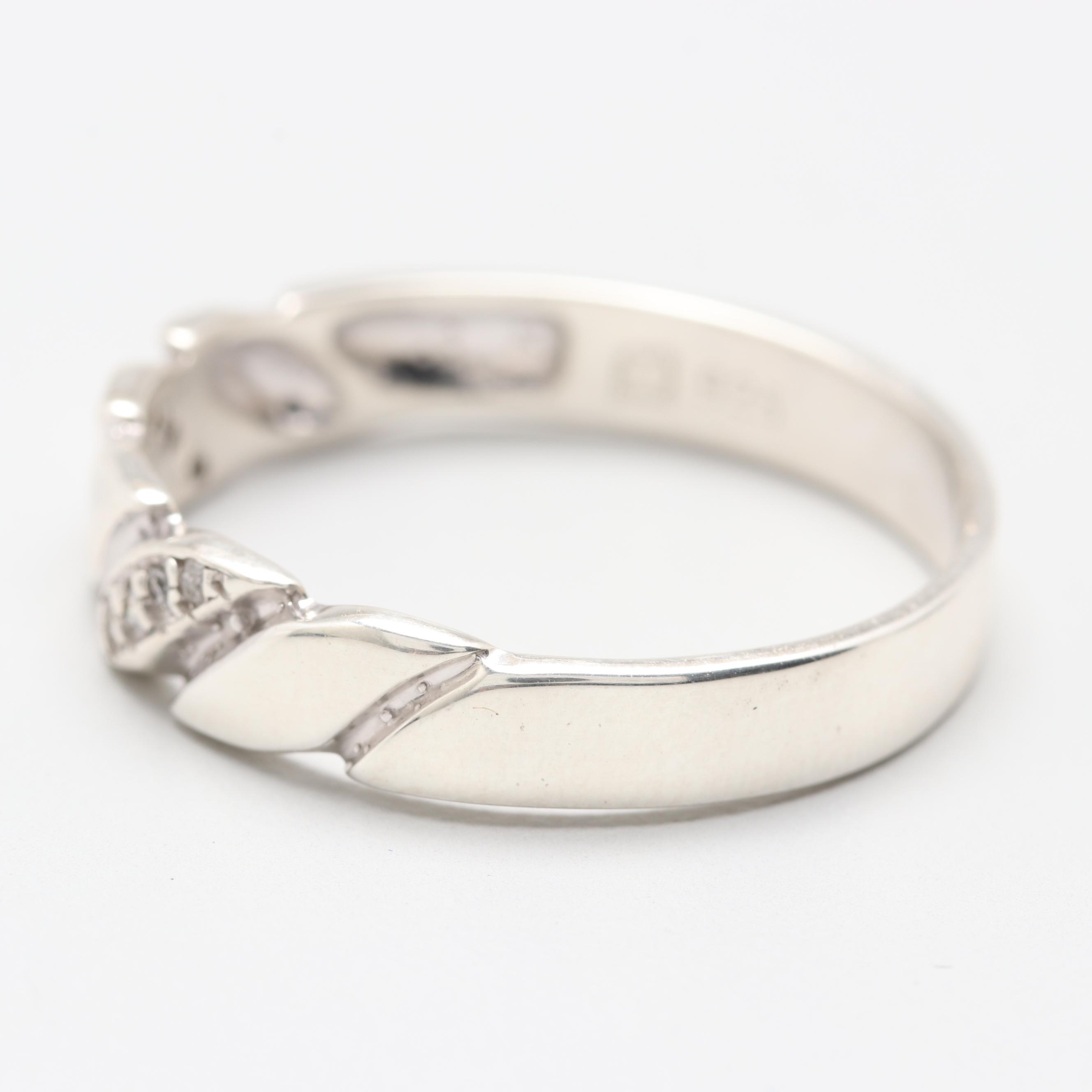 Sterling Silver Promotional Diamond Beveled Ring