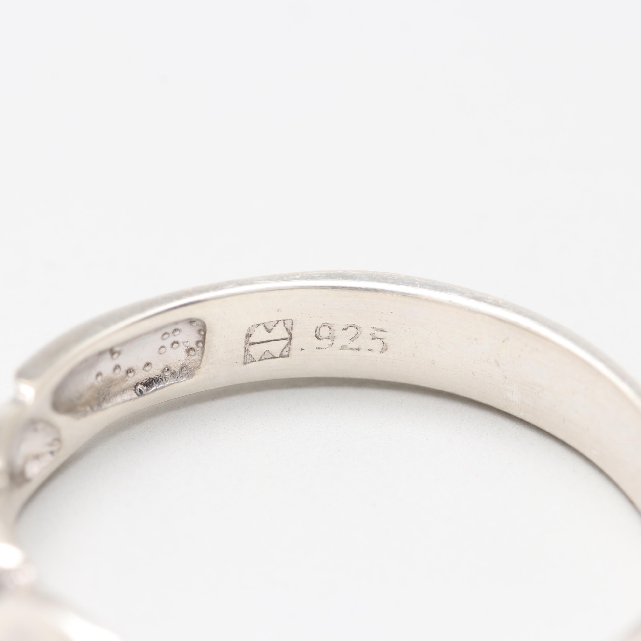 Sterling Silver Promotional Diamond Beveled Ring