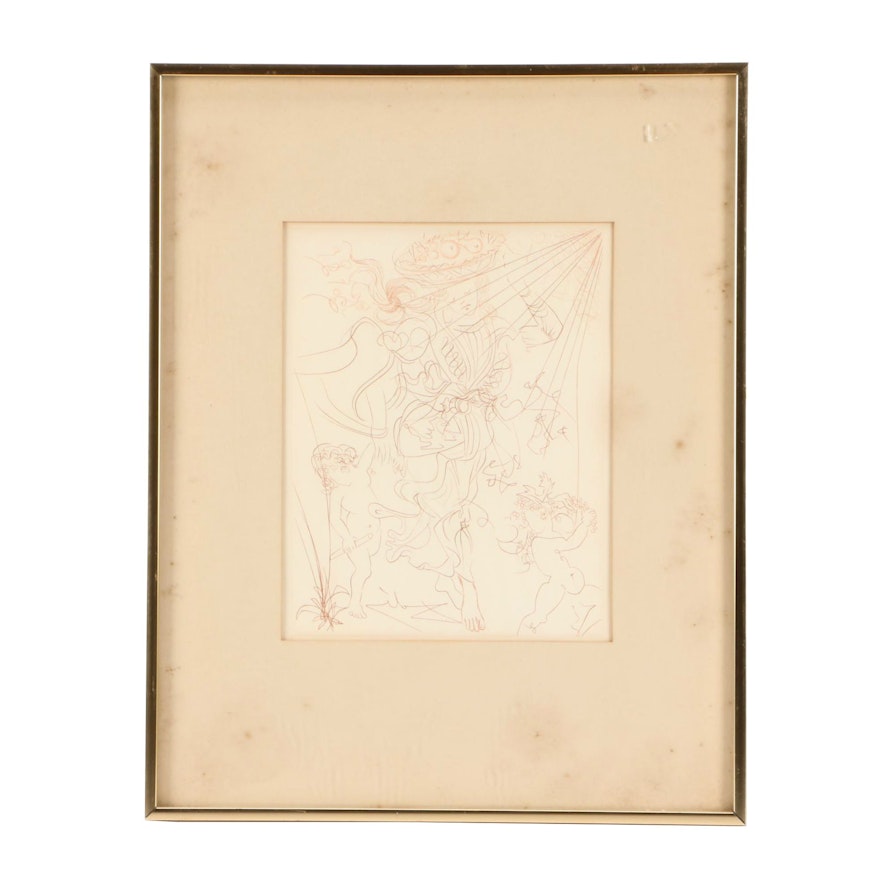 Salvador Dalí Second Edition Etching with Drypoint "Autumn"