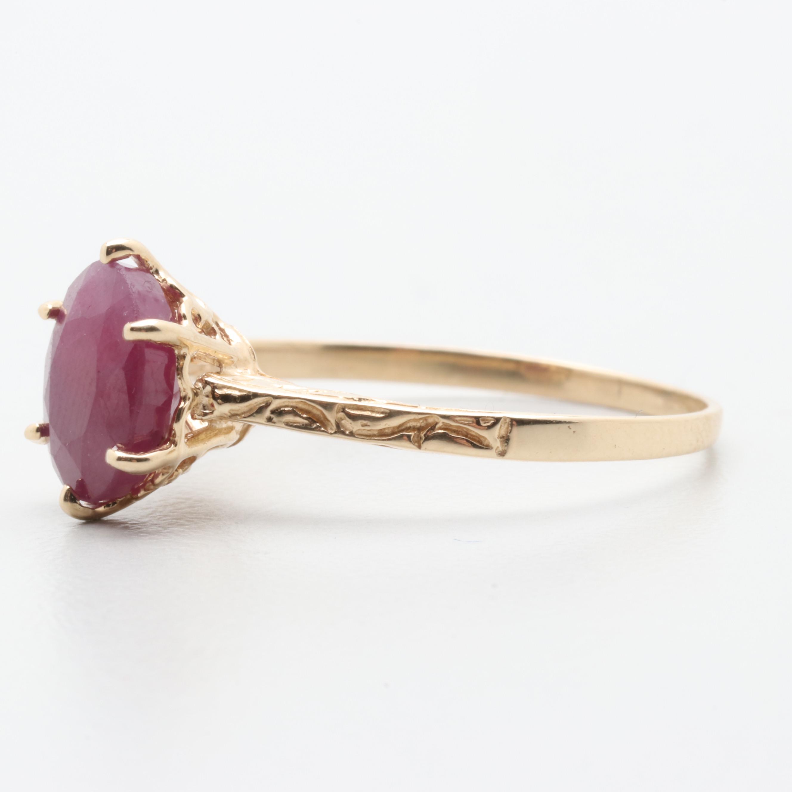 10K Yellow Gold 1.53 CT Ruby Ring