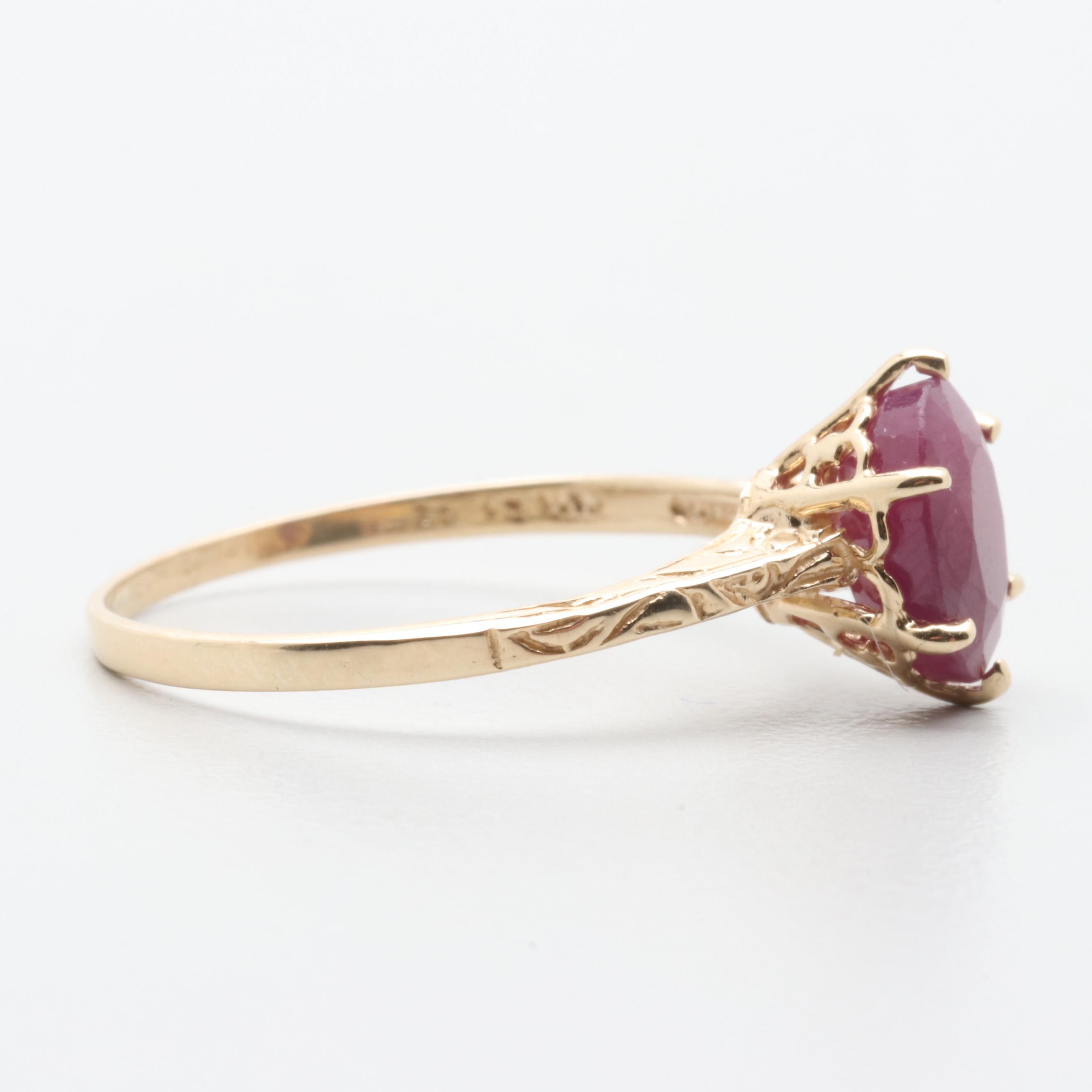10K Yellow Gold 1.53 CT Ruby Ring