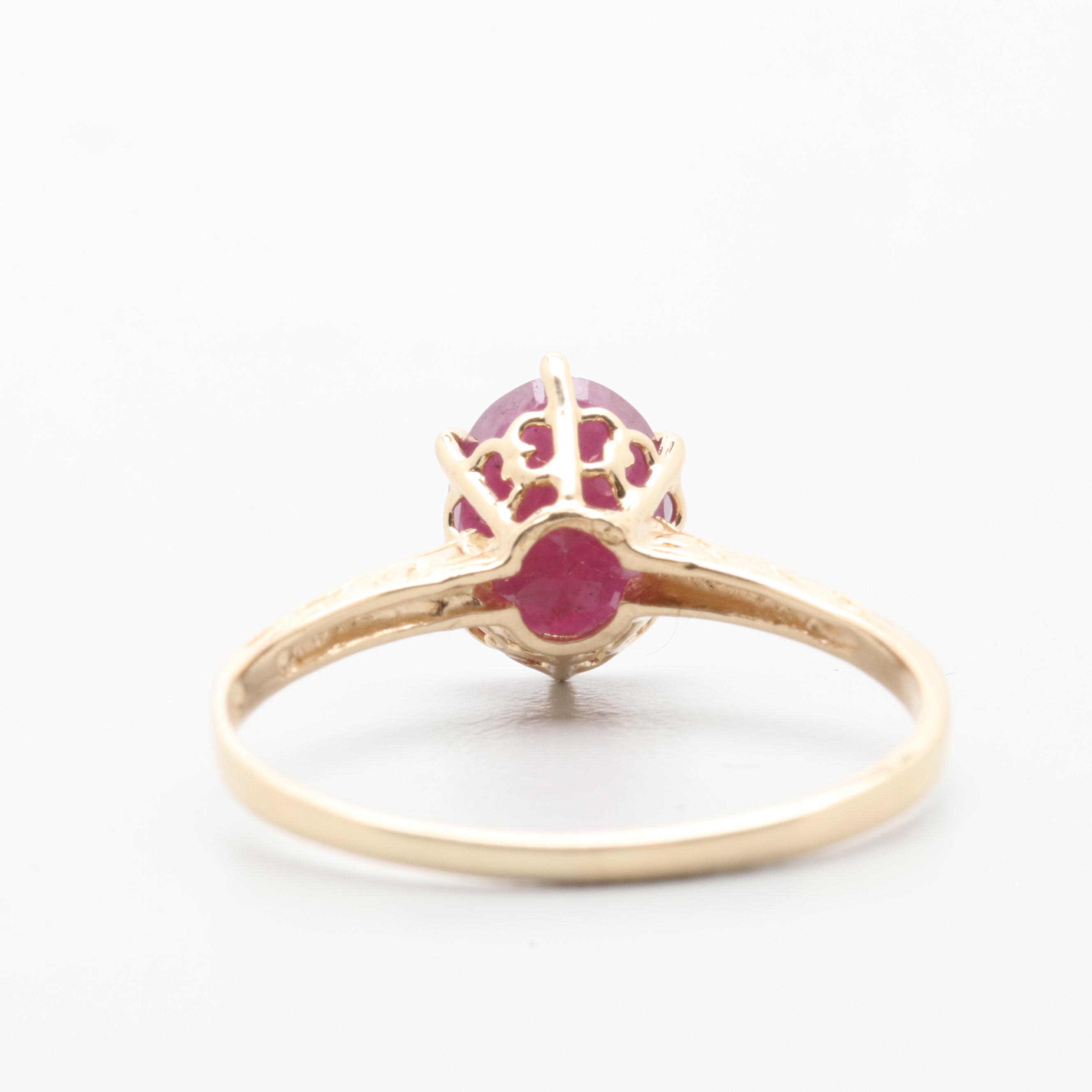 10K Yellow Gold 1.53 CT Ruby Ring