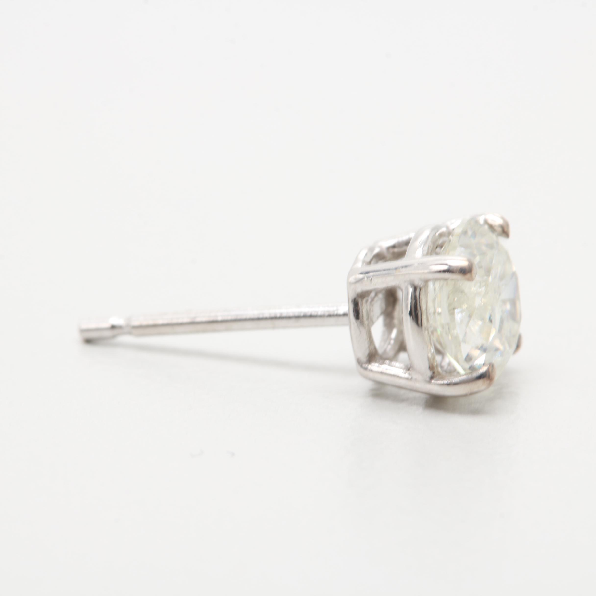14K White Gold 1.33 CTW Diamond Stud Earrings