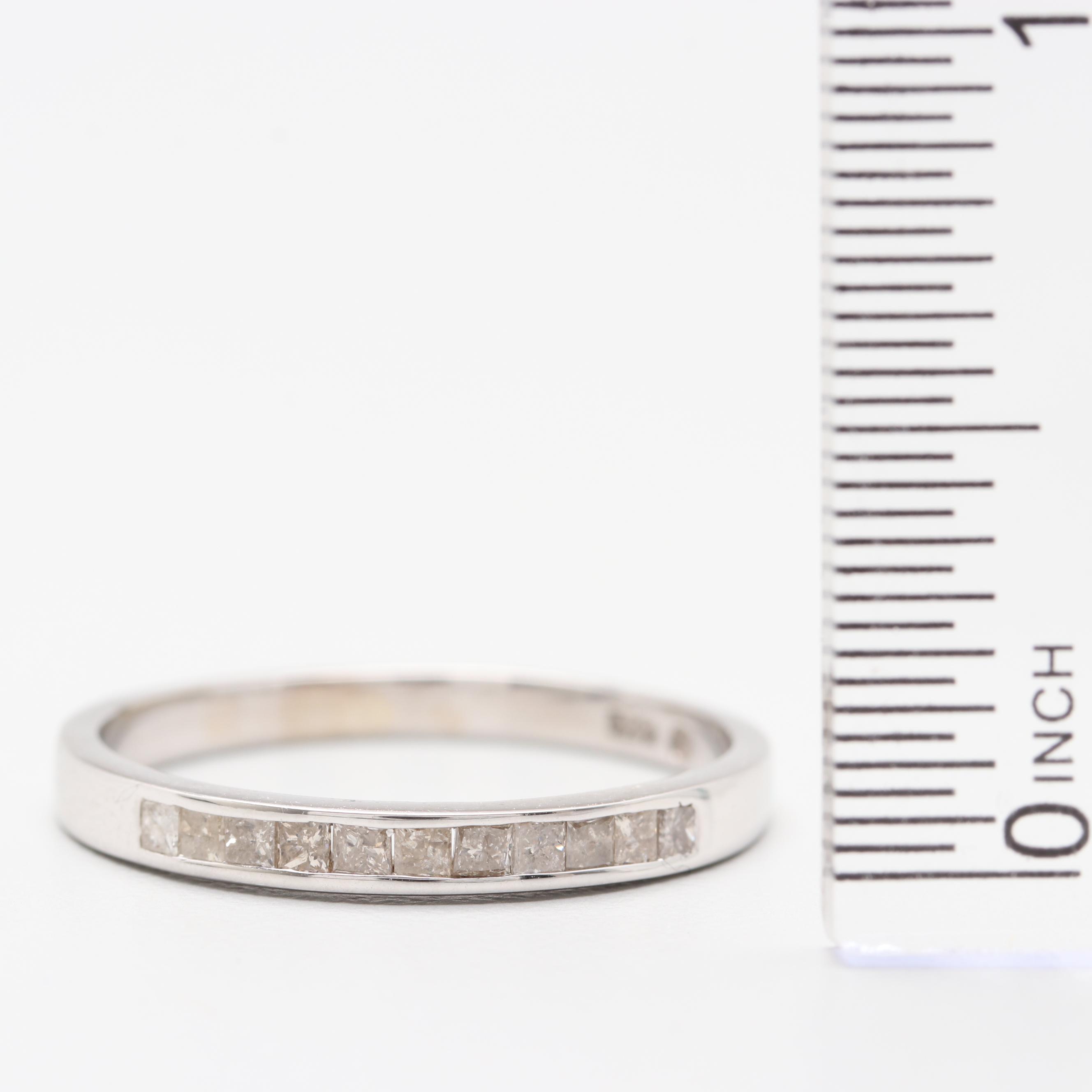 14K White Gold Channel Set Diamond Band Ring