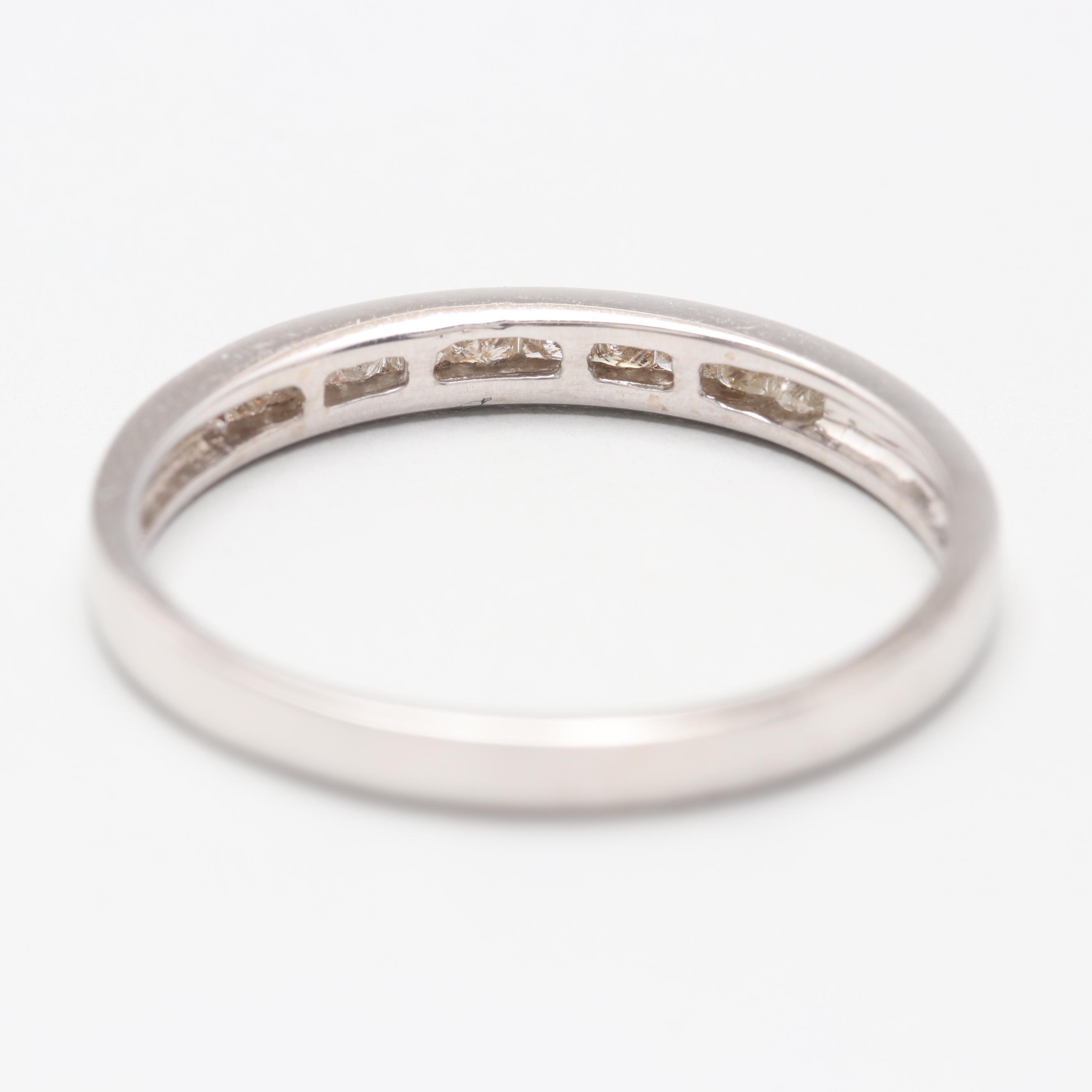 14K White Gold Channel Set Diamond Band Ring