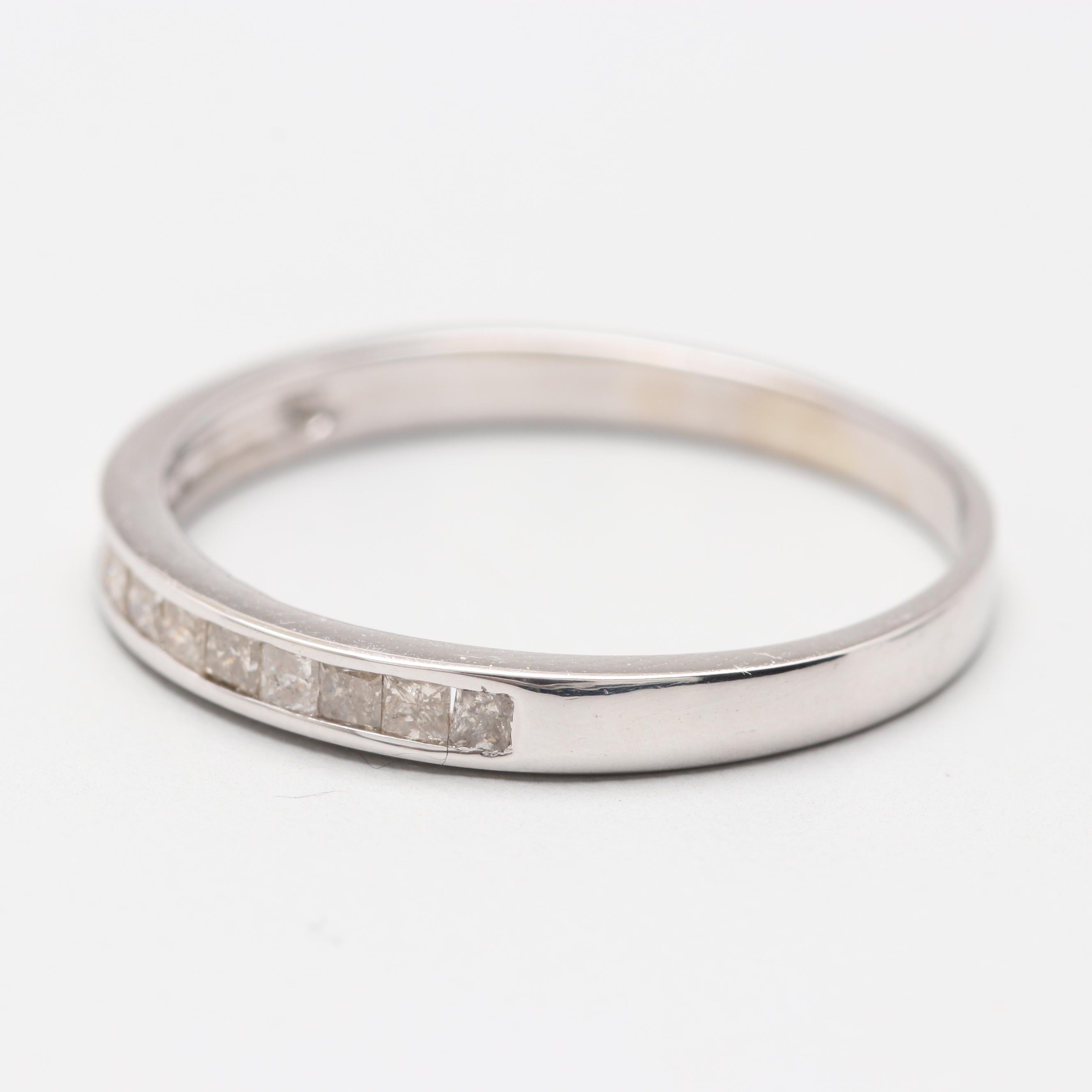 14K White Gold Channel Set Diamond Band Ring