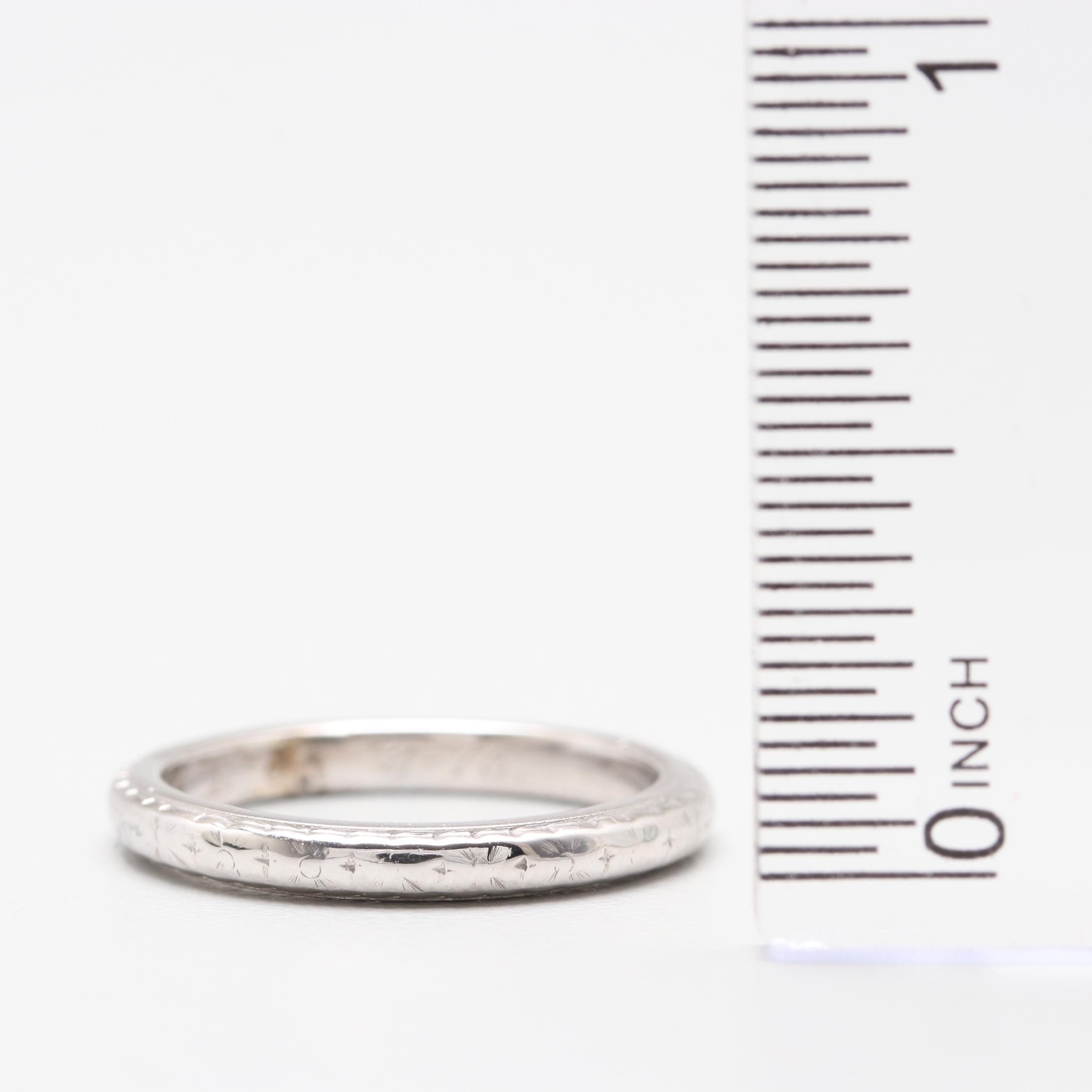 18K White Gold Ring Band